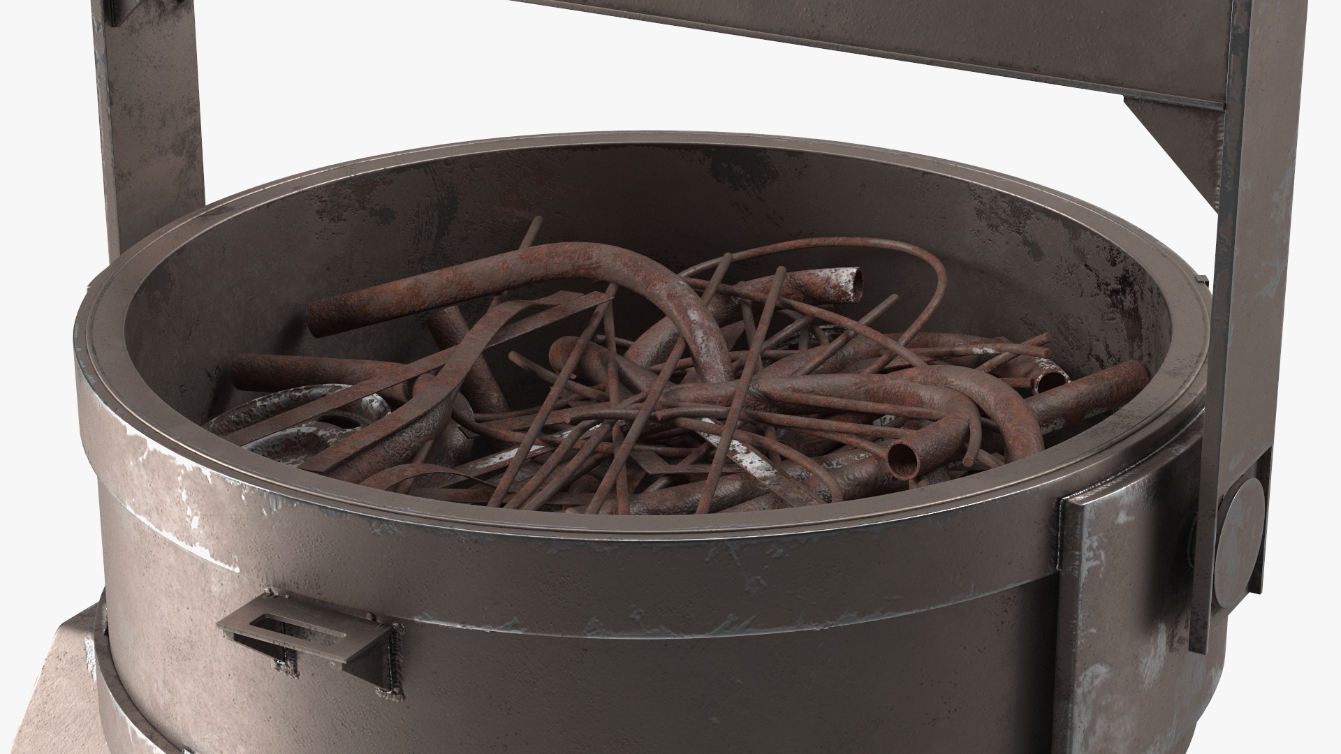 3D Industrial Charging Bucket with Scrap Metal model