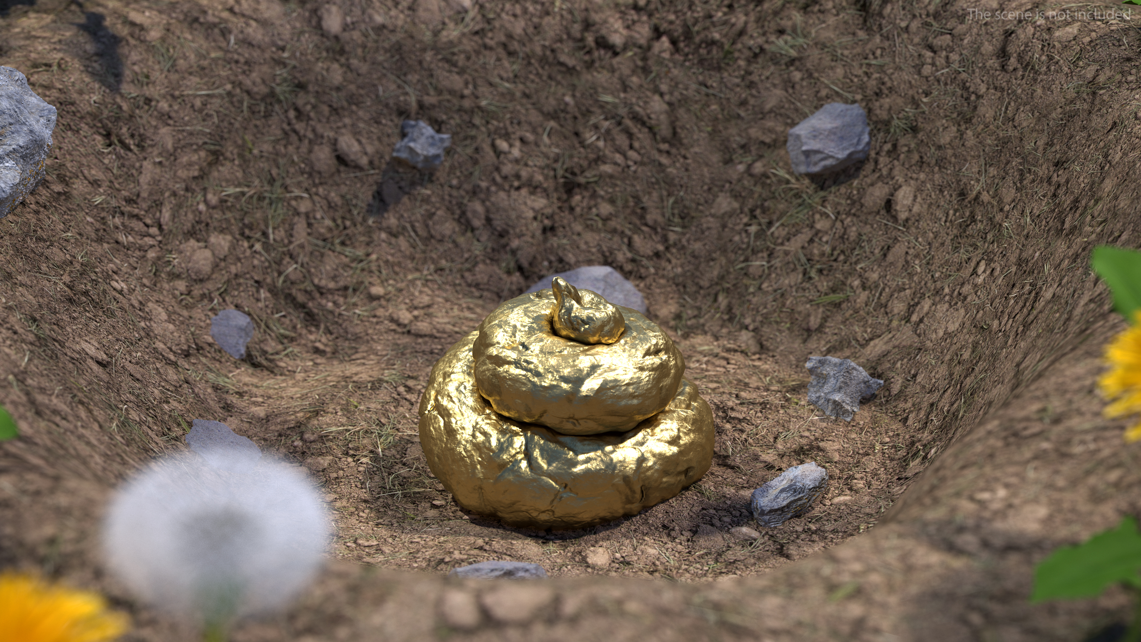 Pile Of Crap Golden 3D model