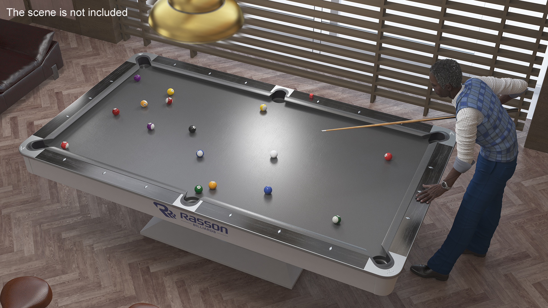 3D African American Playing Billiard model