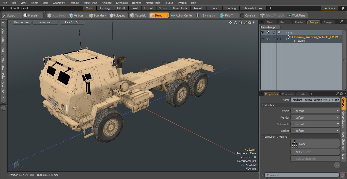 Medium Tactical Vehicle FMTV 5 Ton 6x6 Truck Chassis 3D