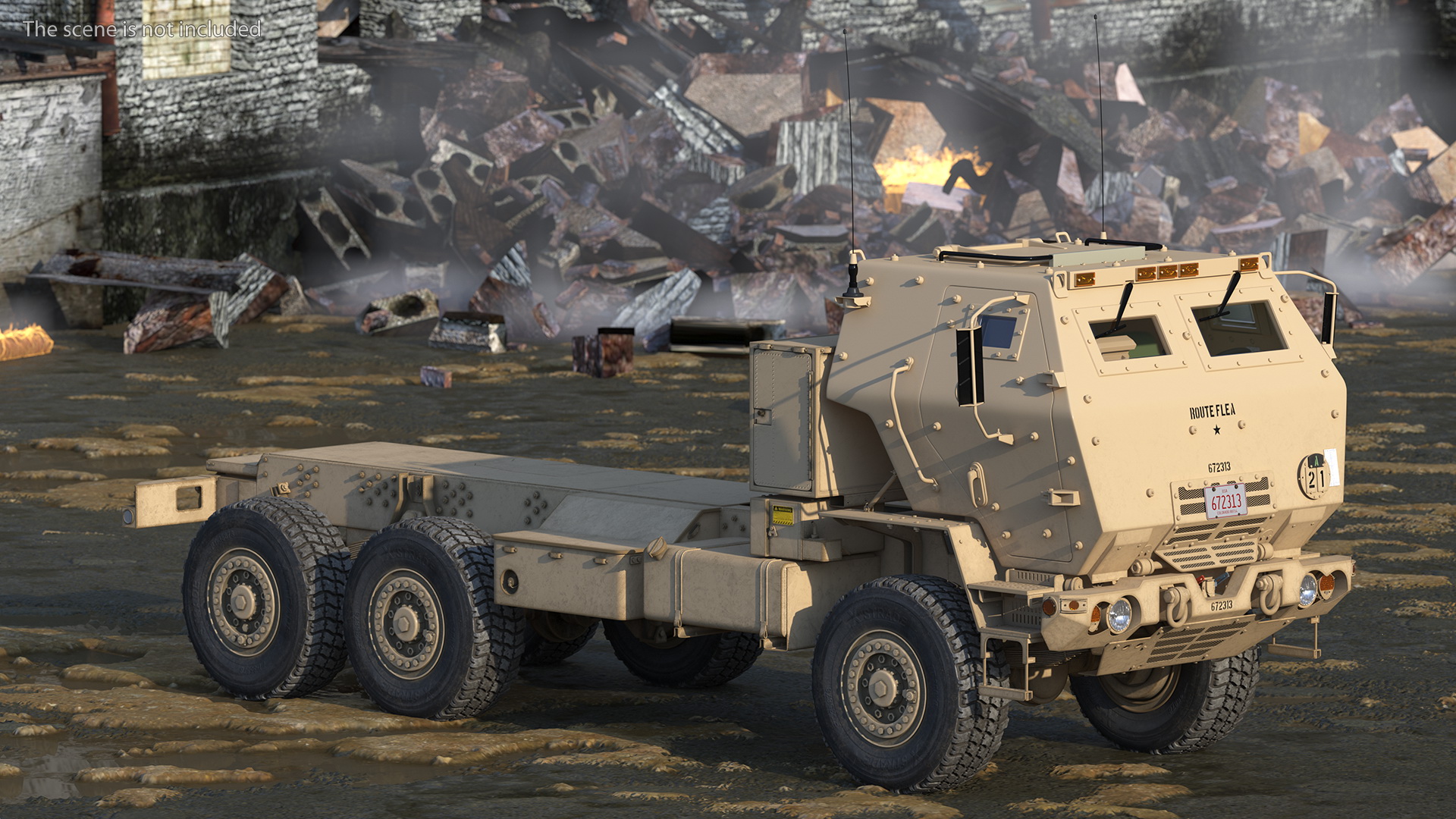 Medium Tactical Vehicle FMTV 5 Ton 6x6 Truck Chassis 3D