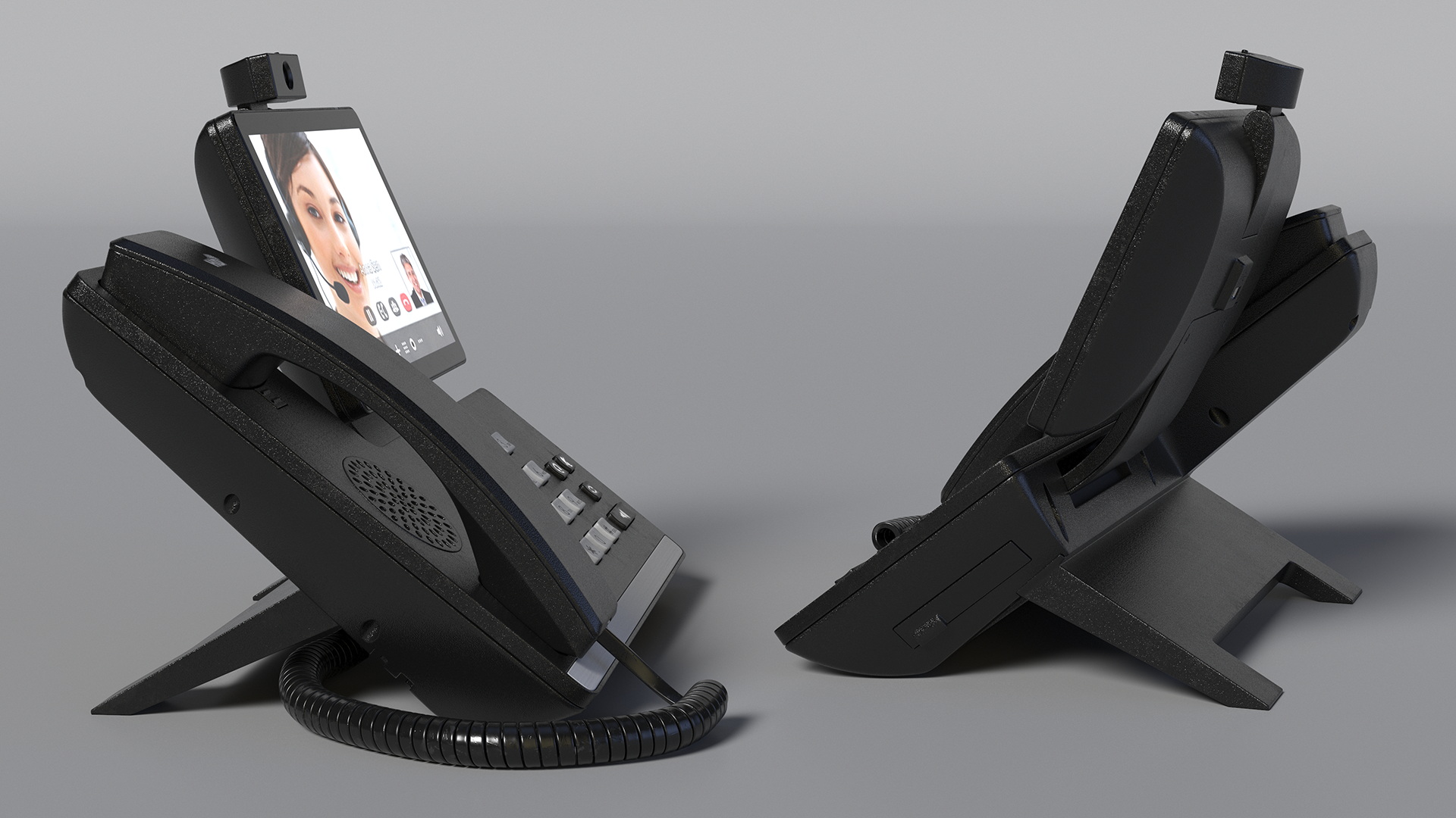 3D Office Smart Video IP Phone Black Lights On model