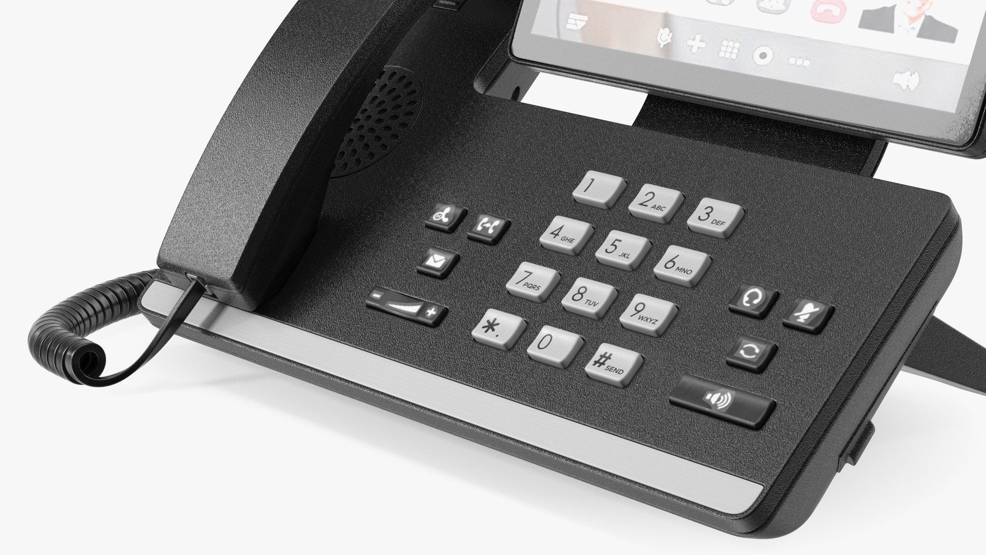 3D Office Smart Video IP Phone Black Lights On model