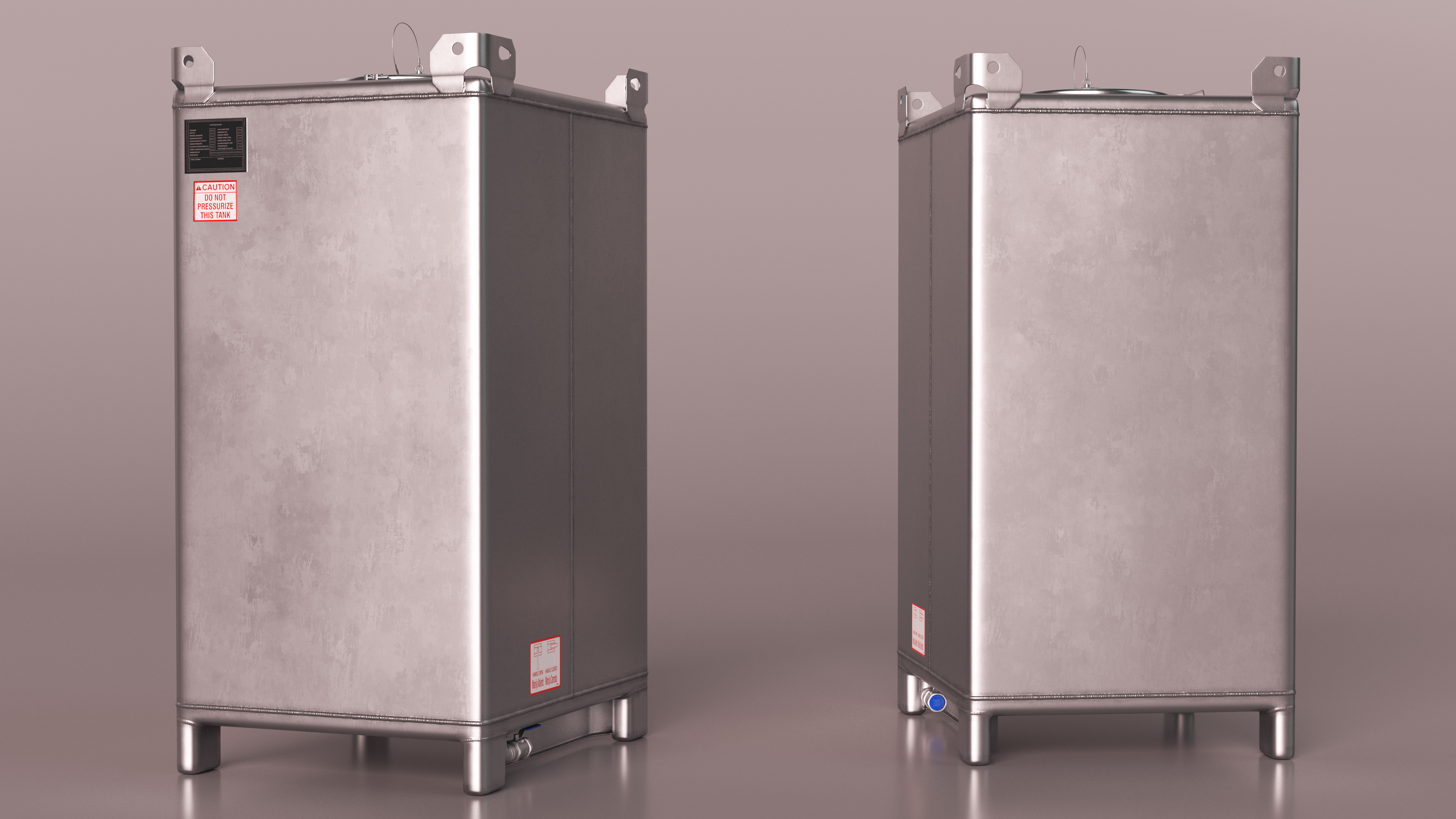 3D model 550 Gallon Stainless Steel IBC Container