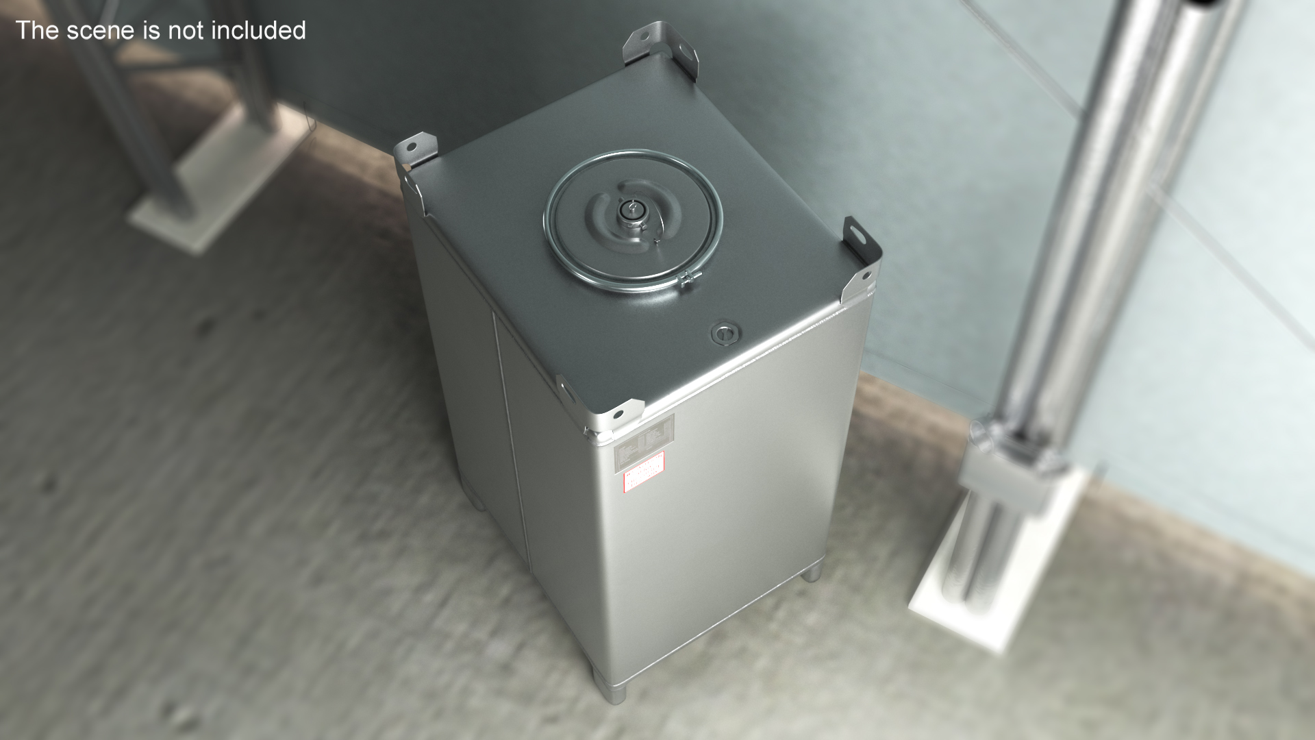 3D model 550 Gallon Stainless Steel IBC Container