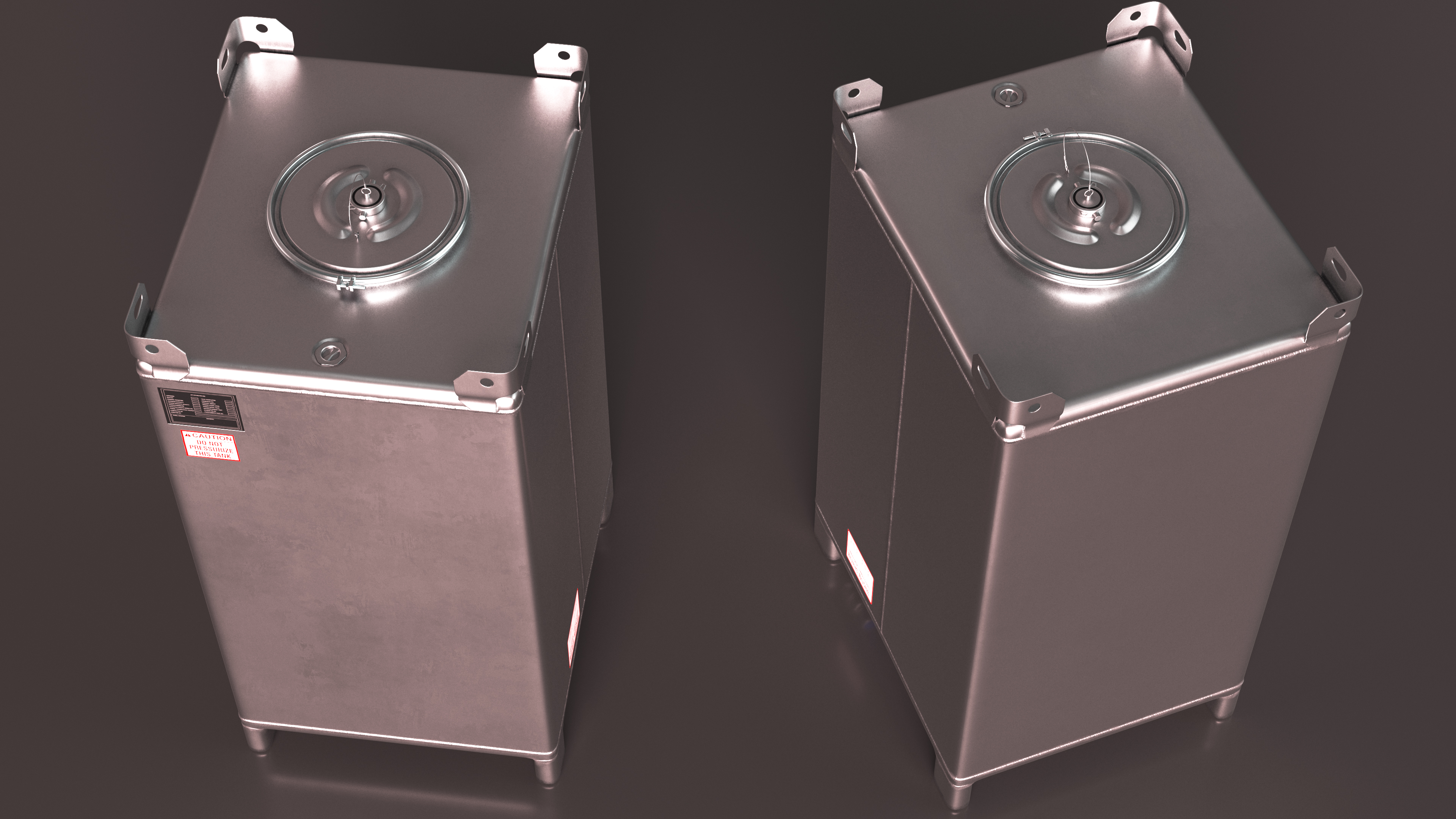 3D model 550 Gallon Stainless Steel IBC Container
