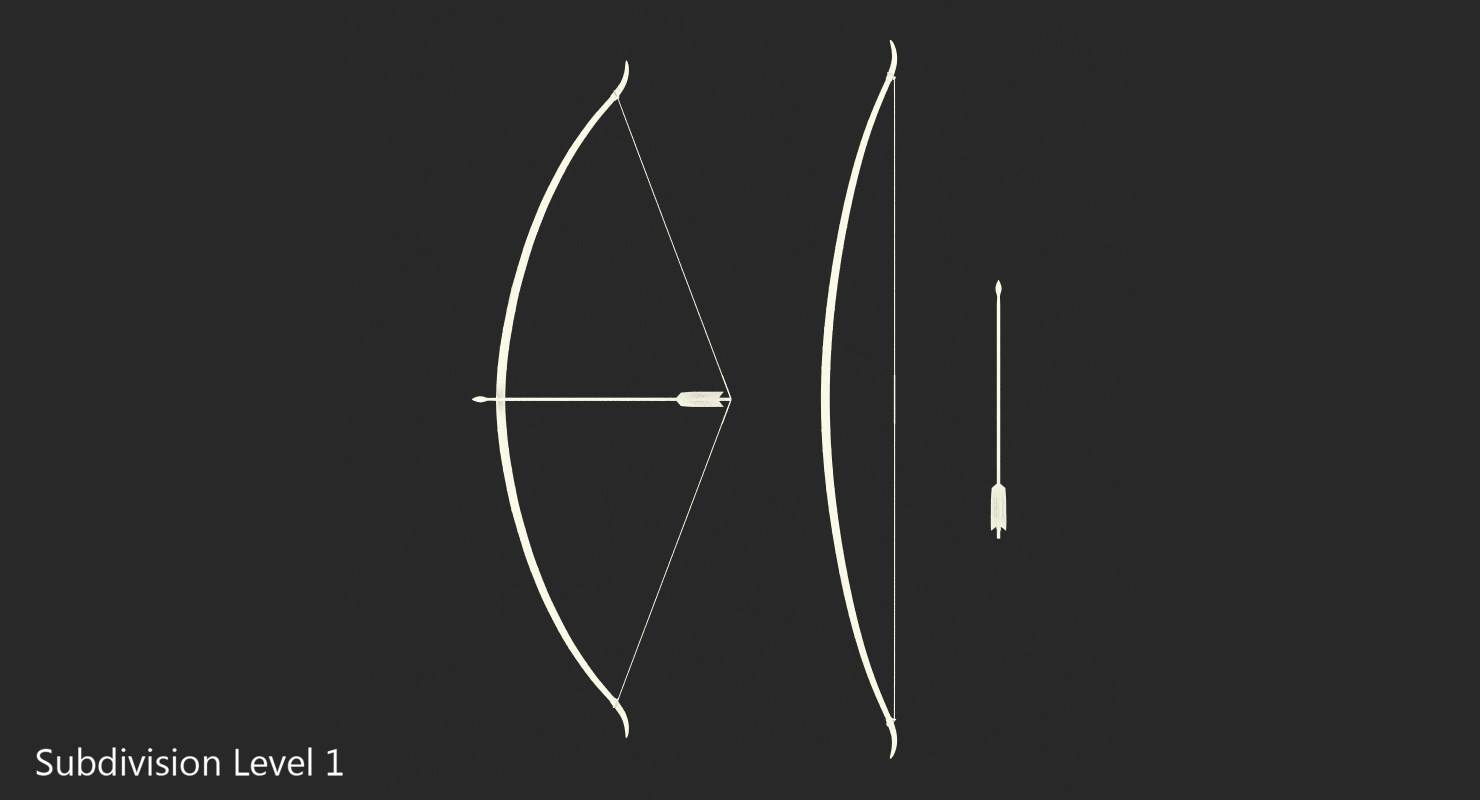 Viking Bow Set 3D model