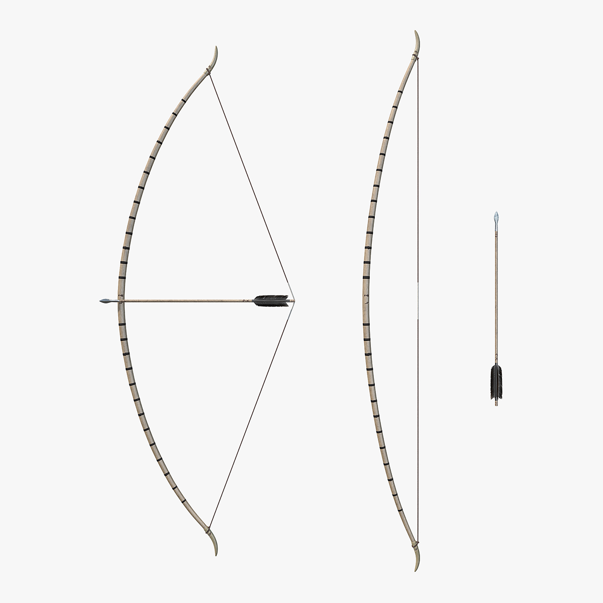 Viking Bow 3D Models Set