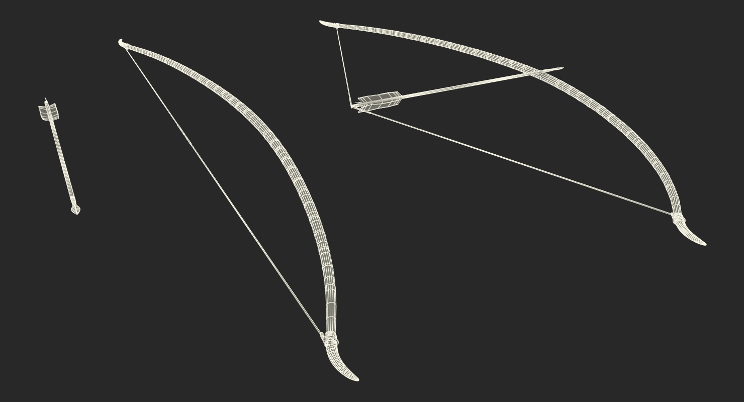 Viking Bow Set 3D model