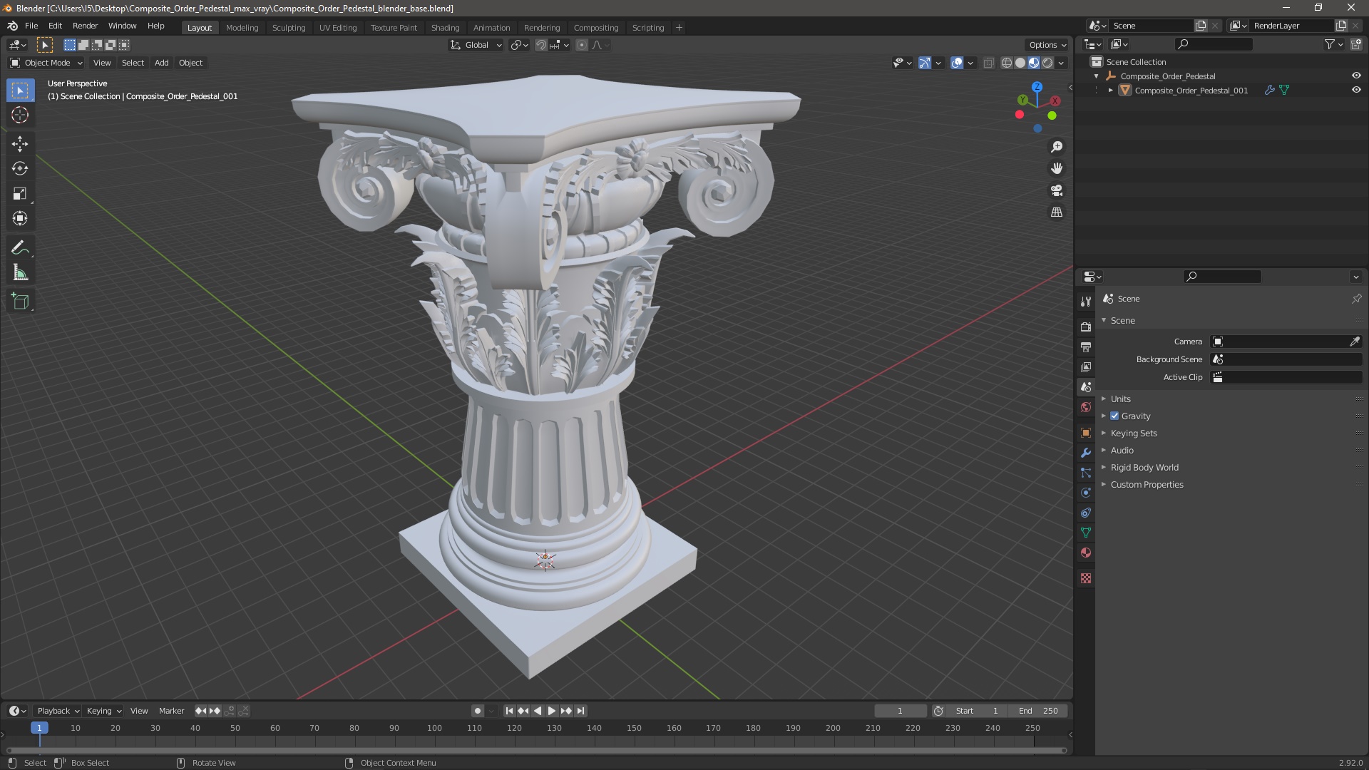 Composite Order Pedestal 3D model