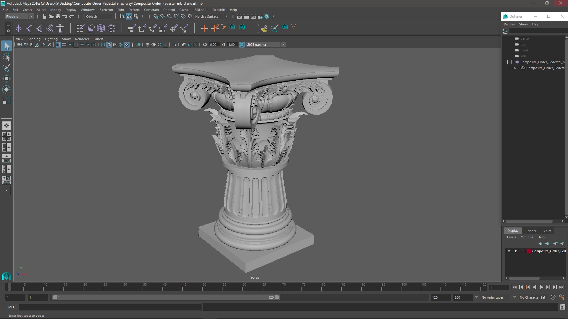Composite Order Pedestal 3D model