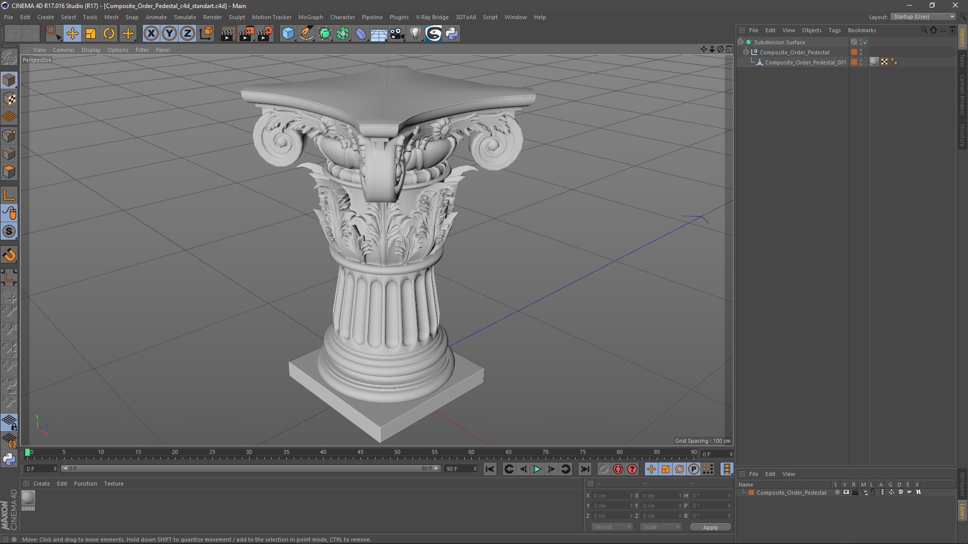 Composite Order Pedestal 3D model