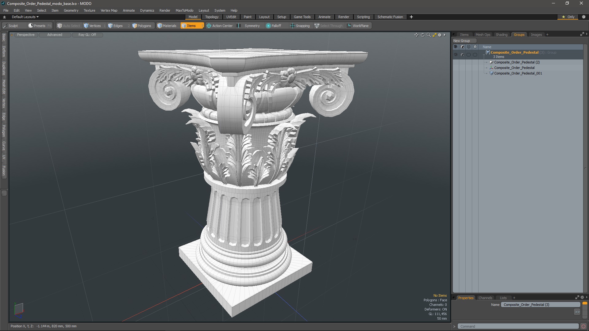 Composite Order Pedestal 3D model