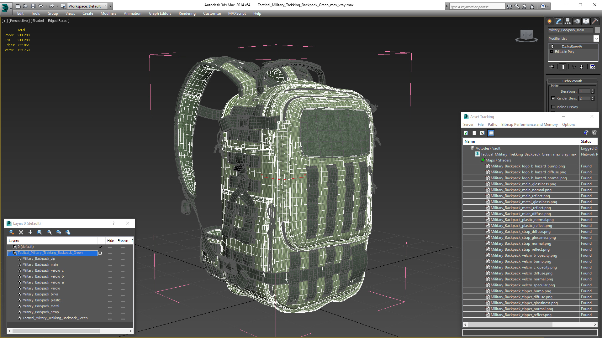 3D Tactical Military Trekking Backpack Green