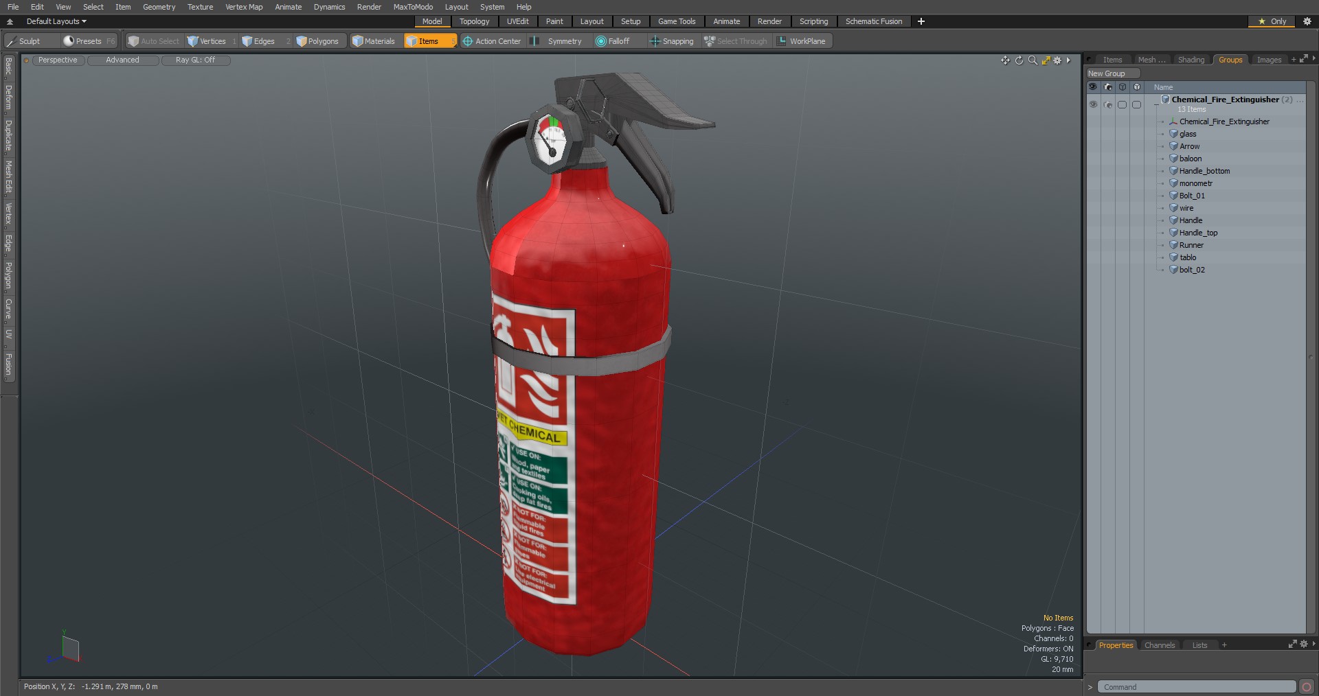 3D Chemical Fire Extinguisher