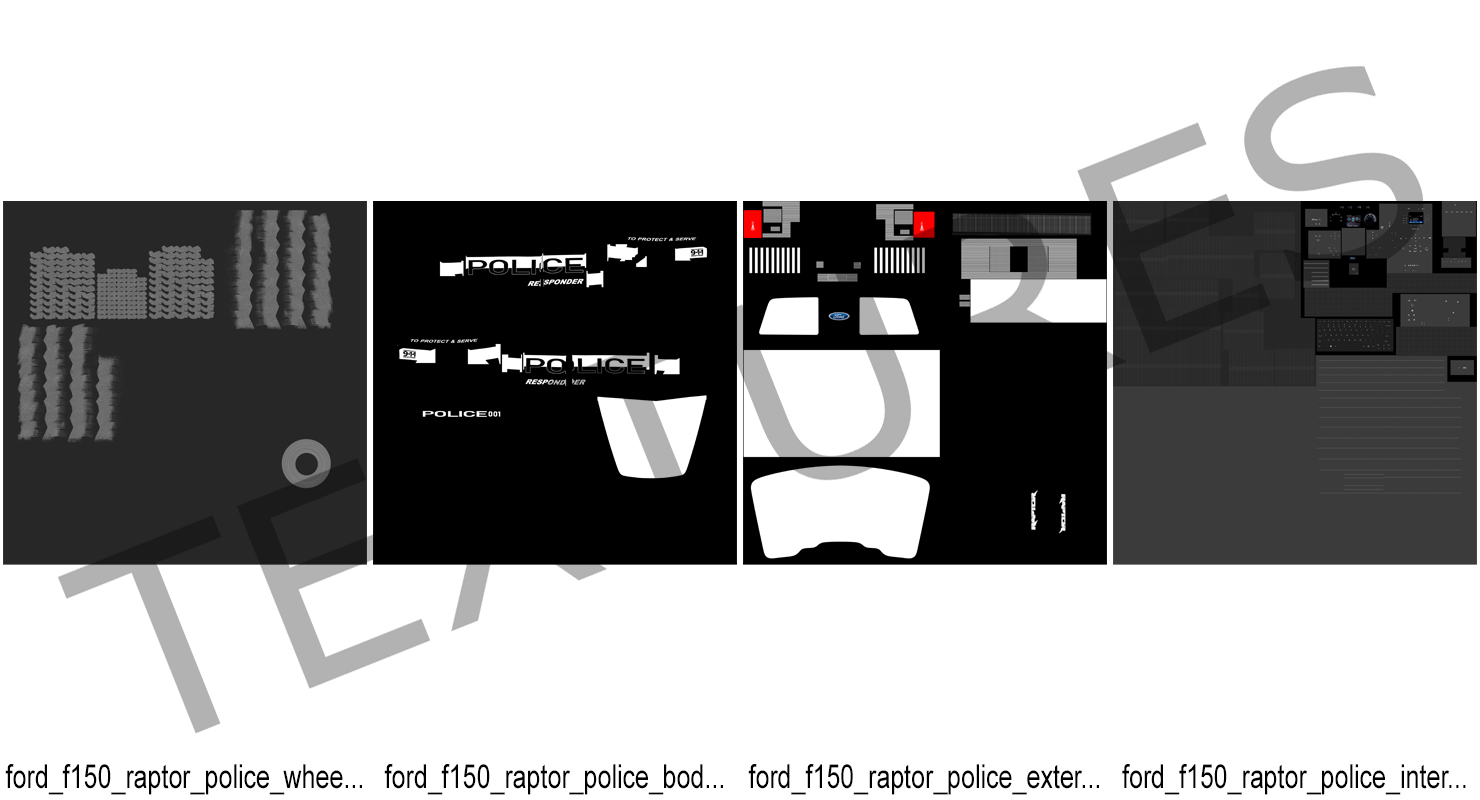 Ford F150 Raptor Police Interceptor Unit Rigged 3D
