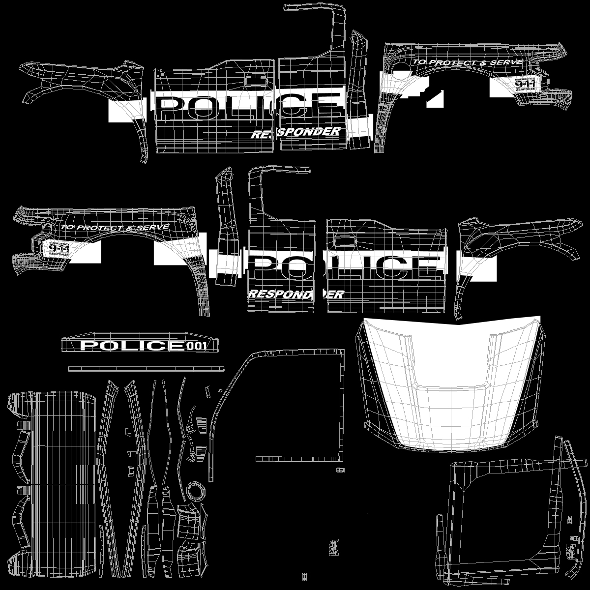 Ford F150 Raptor Police Interceptor Unit Rigged 3D