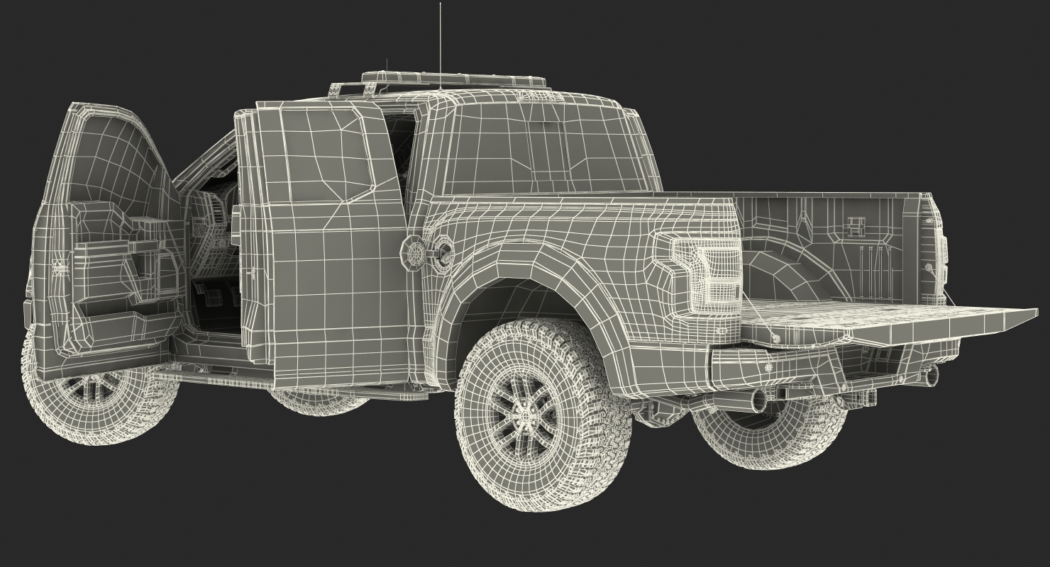 Ford F150 Raptor Police Interceptor Unit Rigged 3D