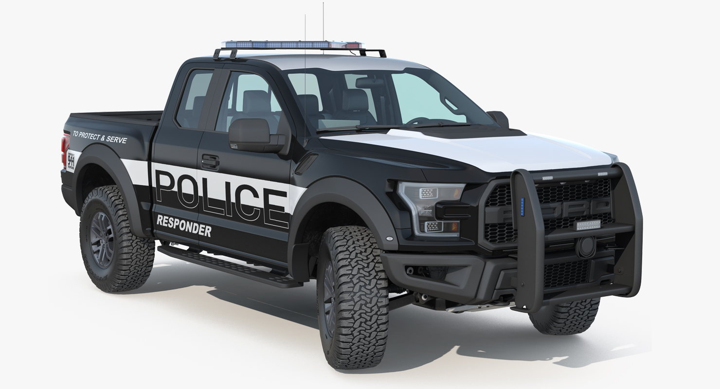 Ford F150 Raptor Police Interceptor Unit Rigged 3D