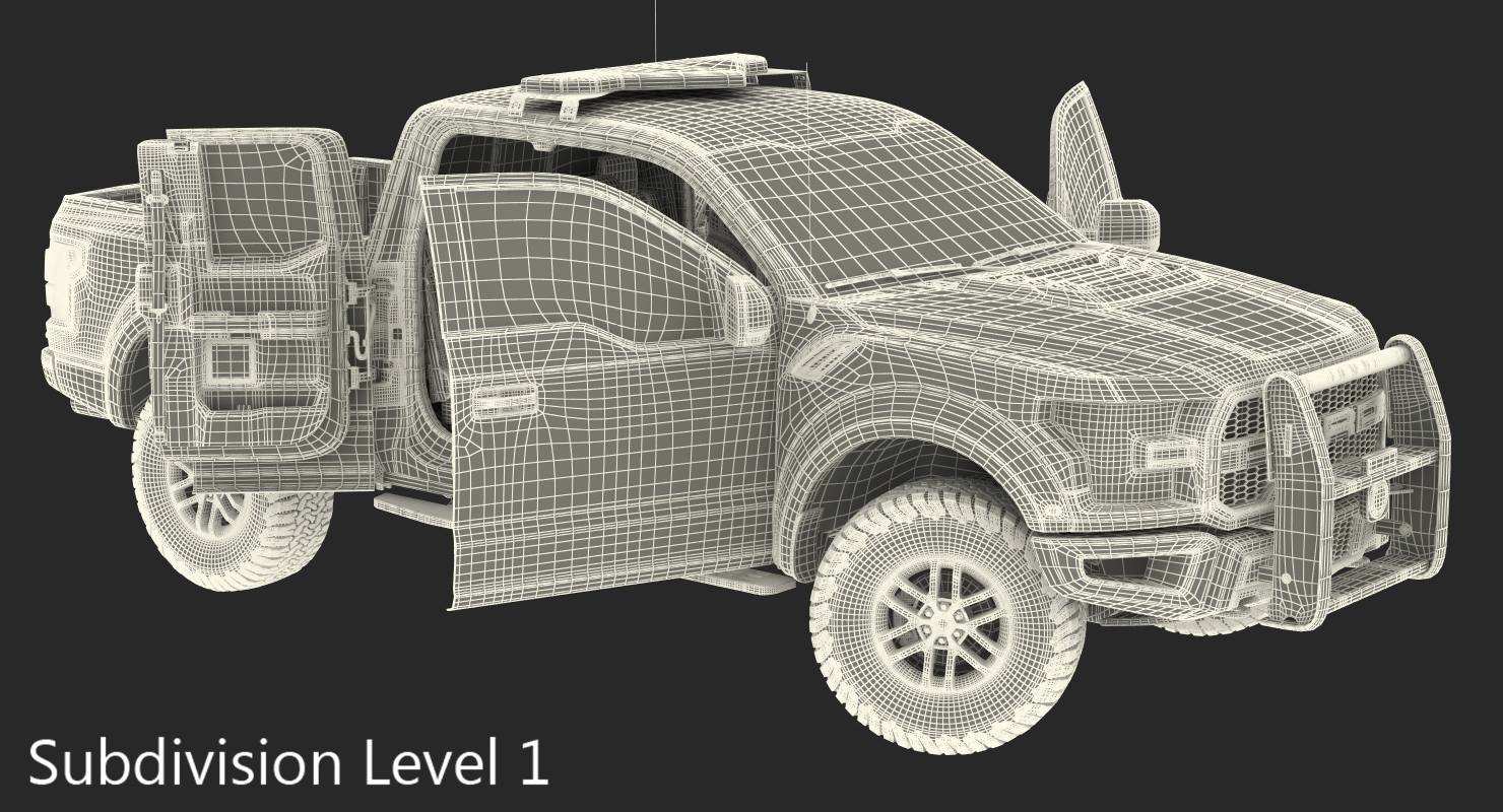Ford F150 Raptor Police Interceptor Unit Rigged 3D