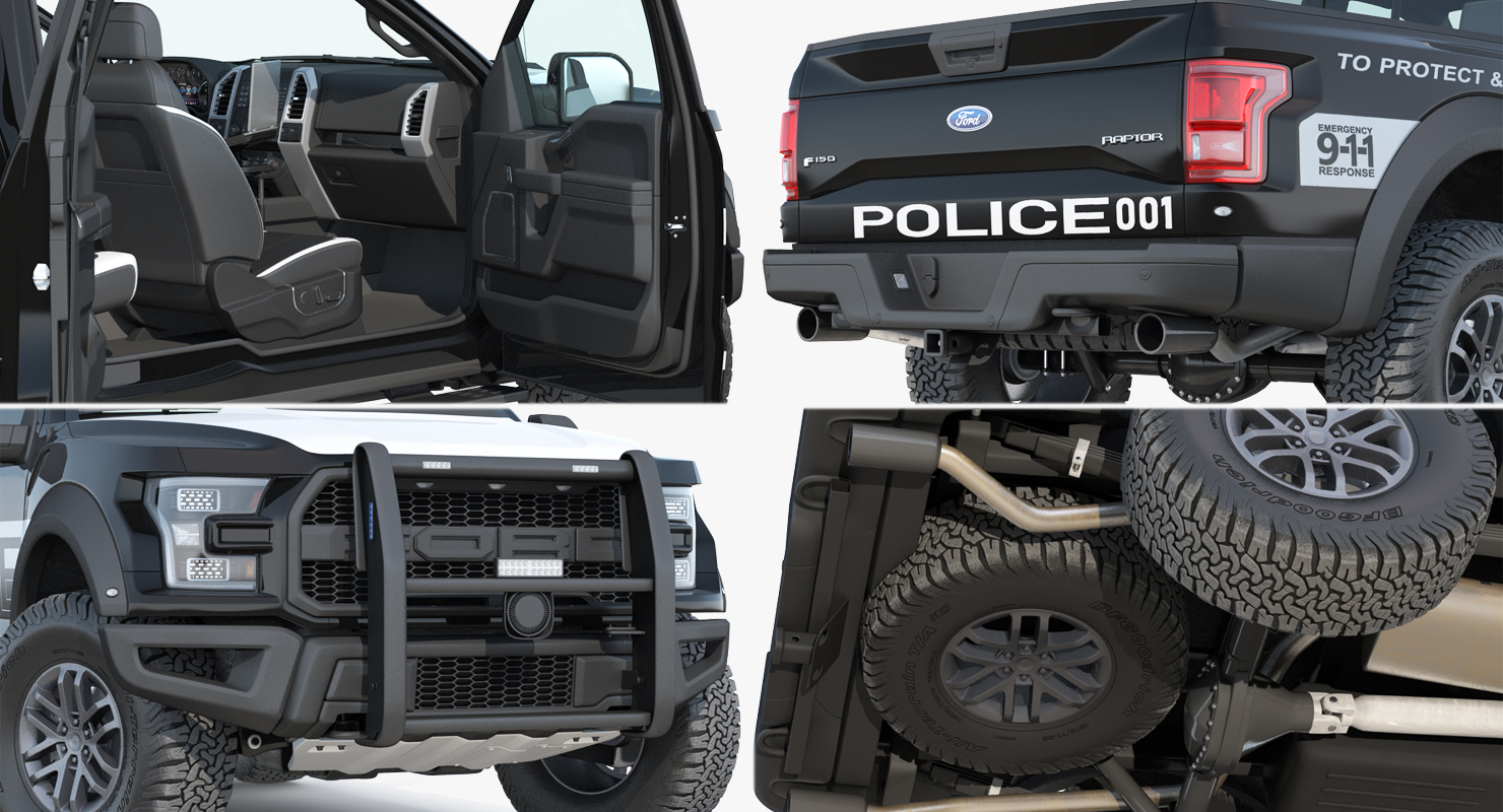 Ford F150 Raptor Police Interceptor Unit Rigged 3D