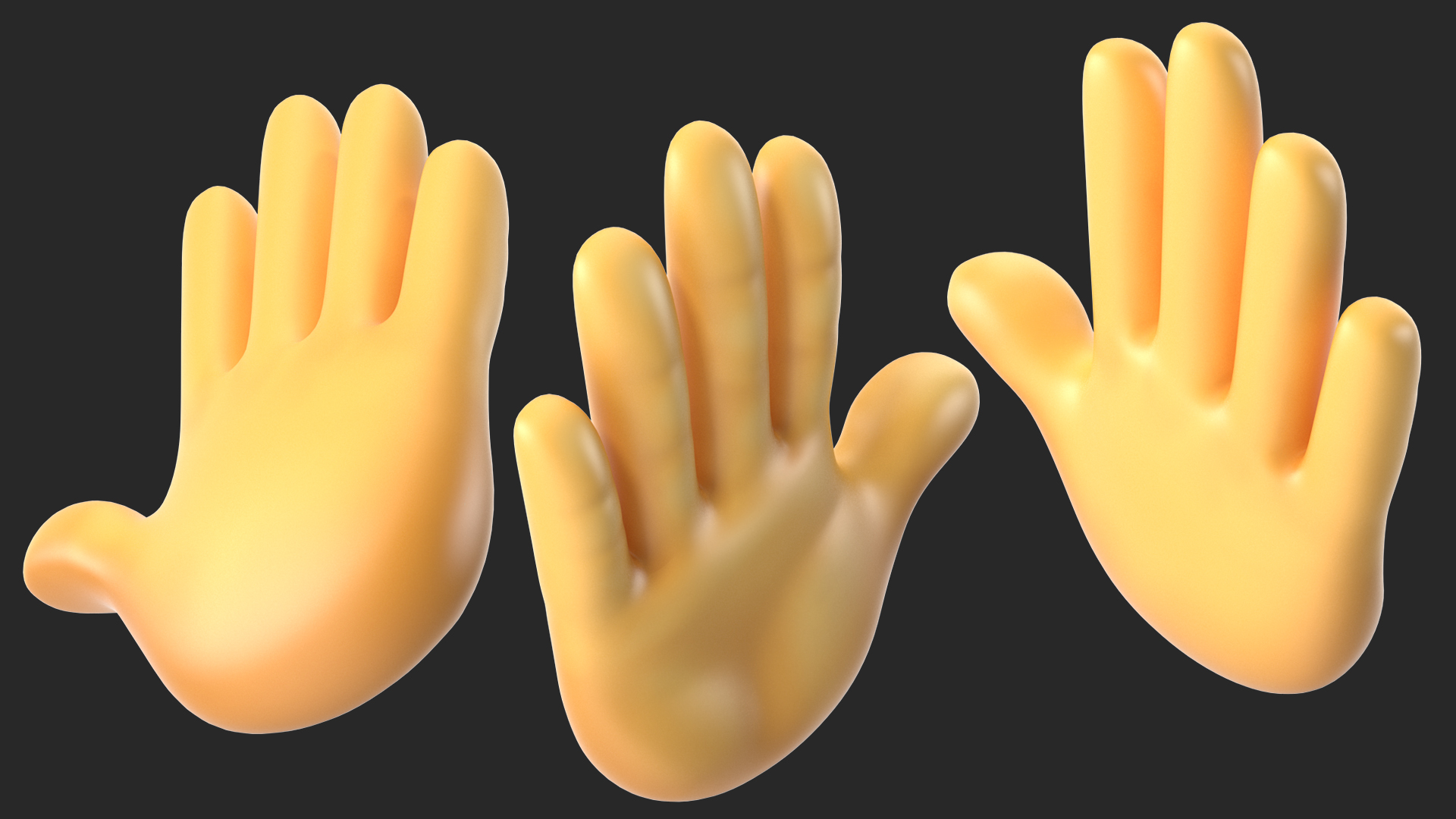 Raised Hand Emoji 3D