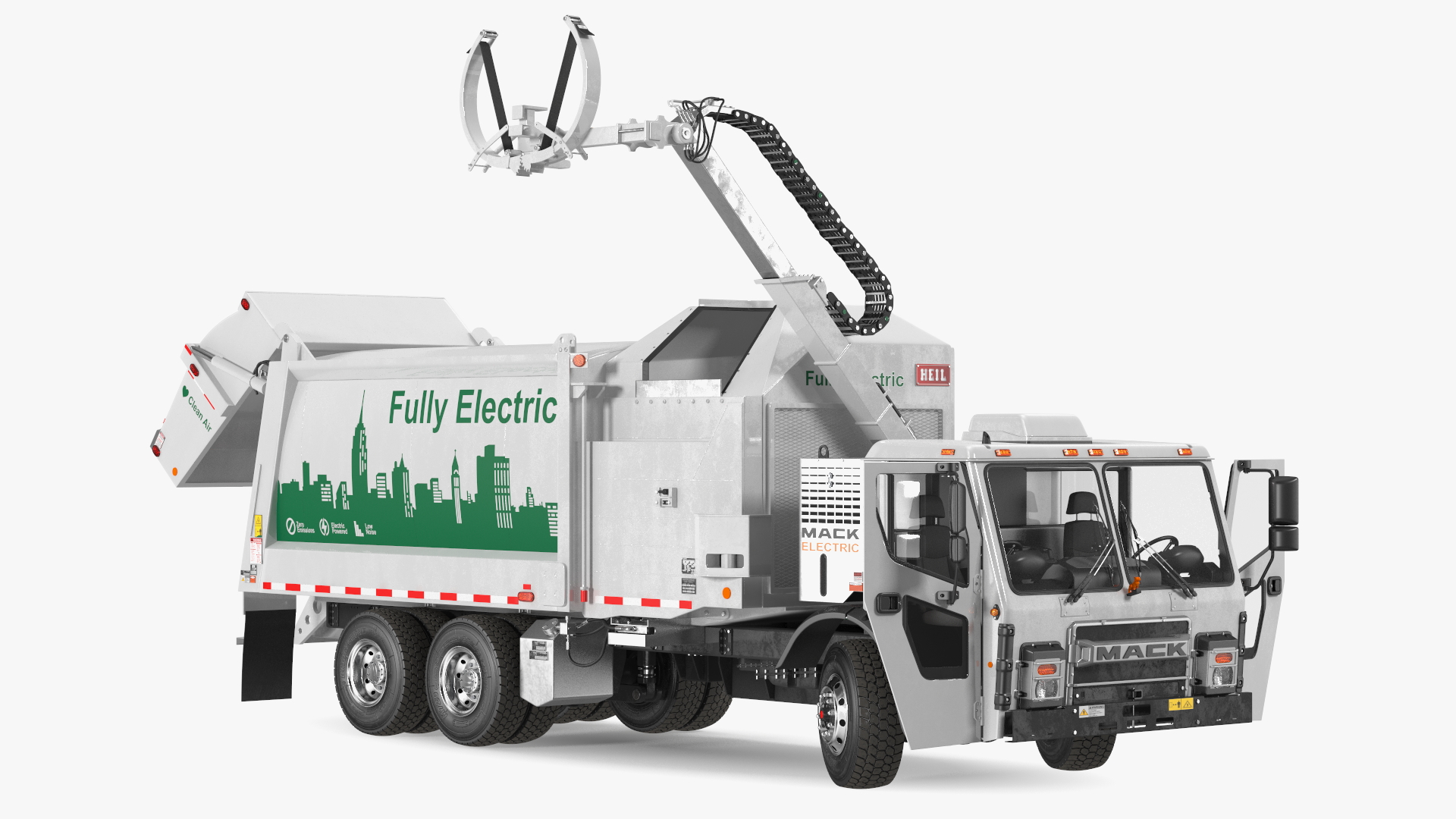 LR Electric Mack White Simple Interior Rigged for Maya 3D model