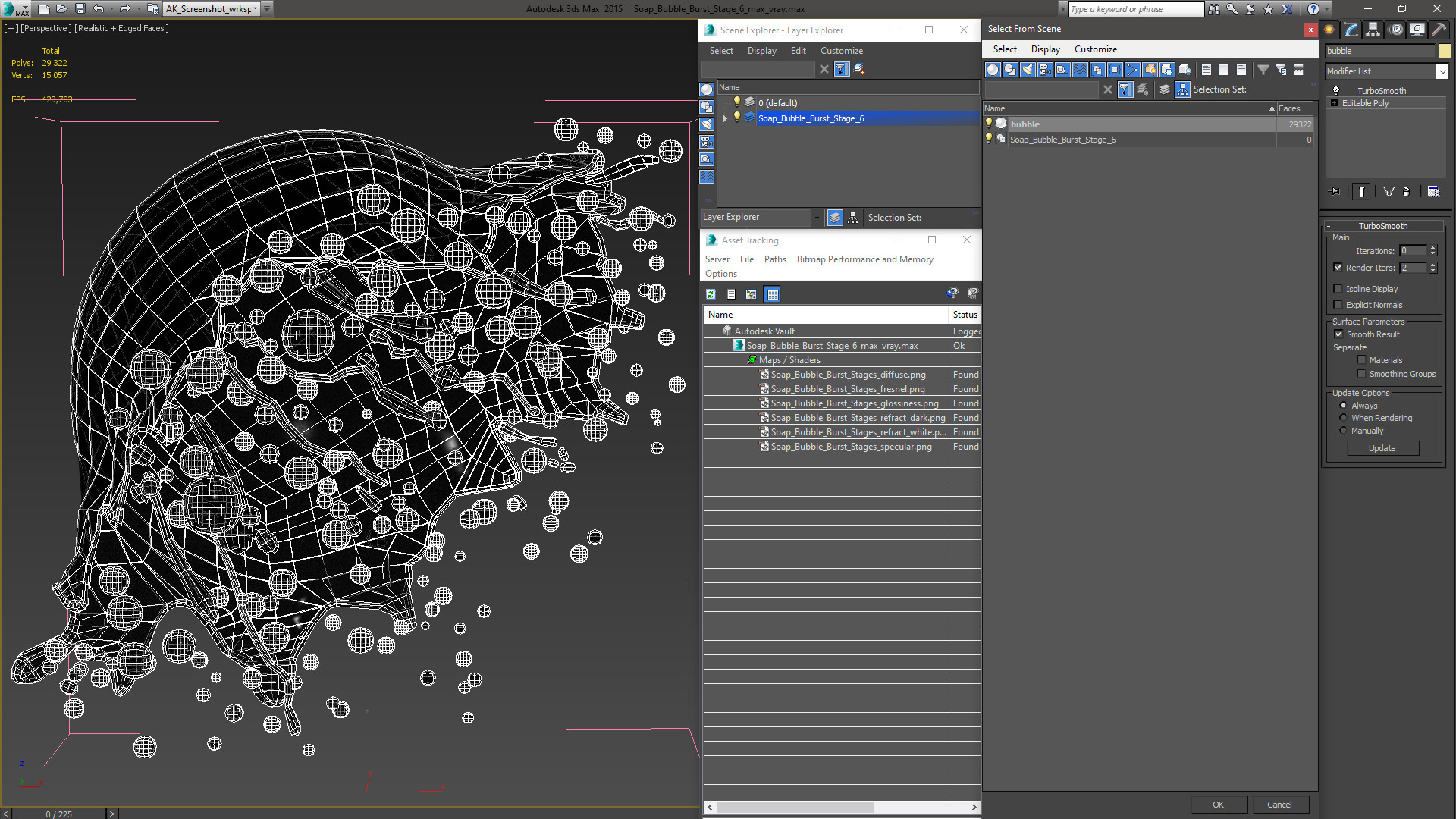 3D model Soap Bubble Burst Stage 6