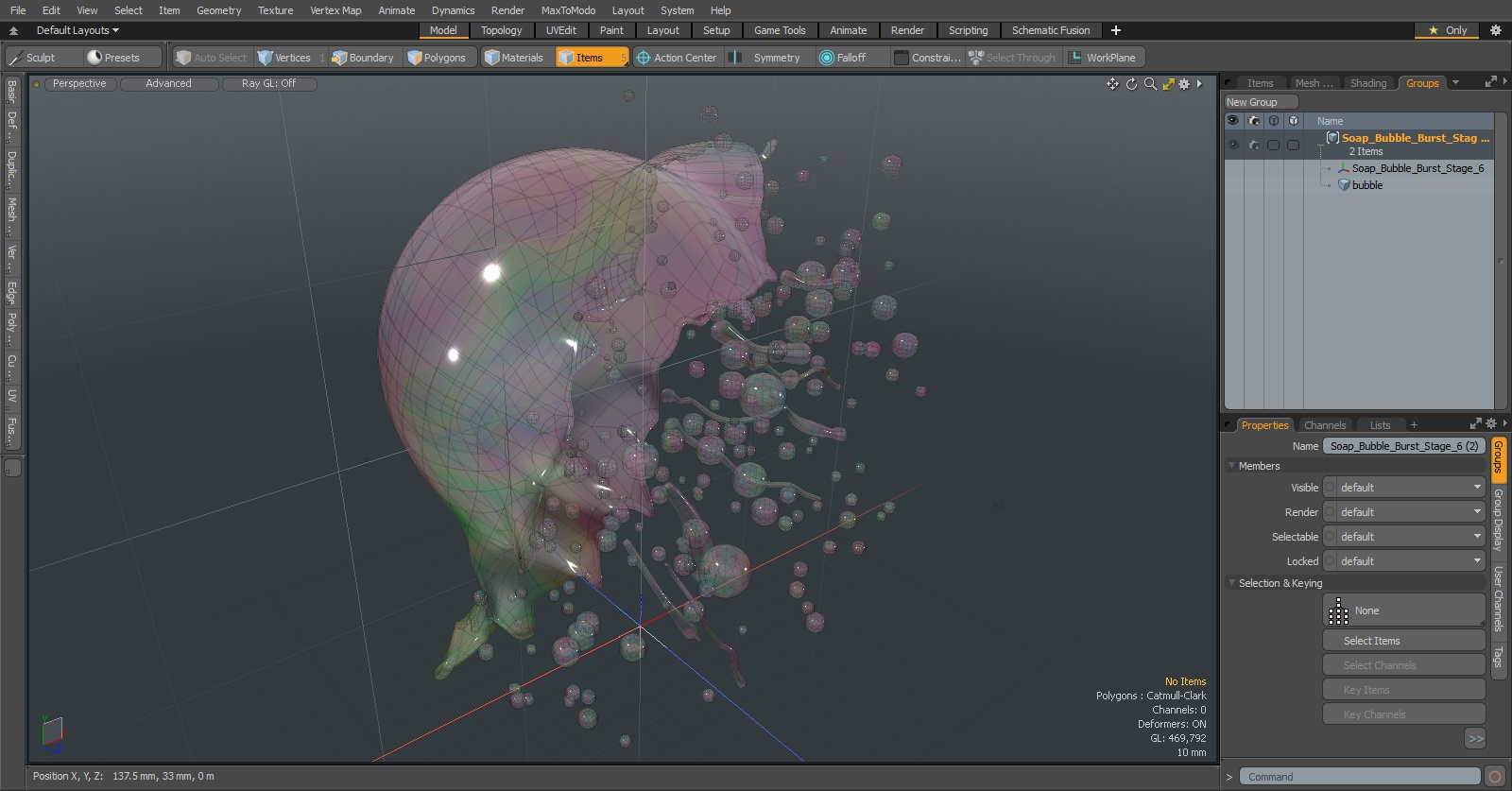 3D model Soap Bubble Burst Stage 6