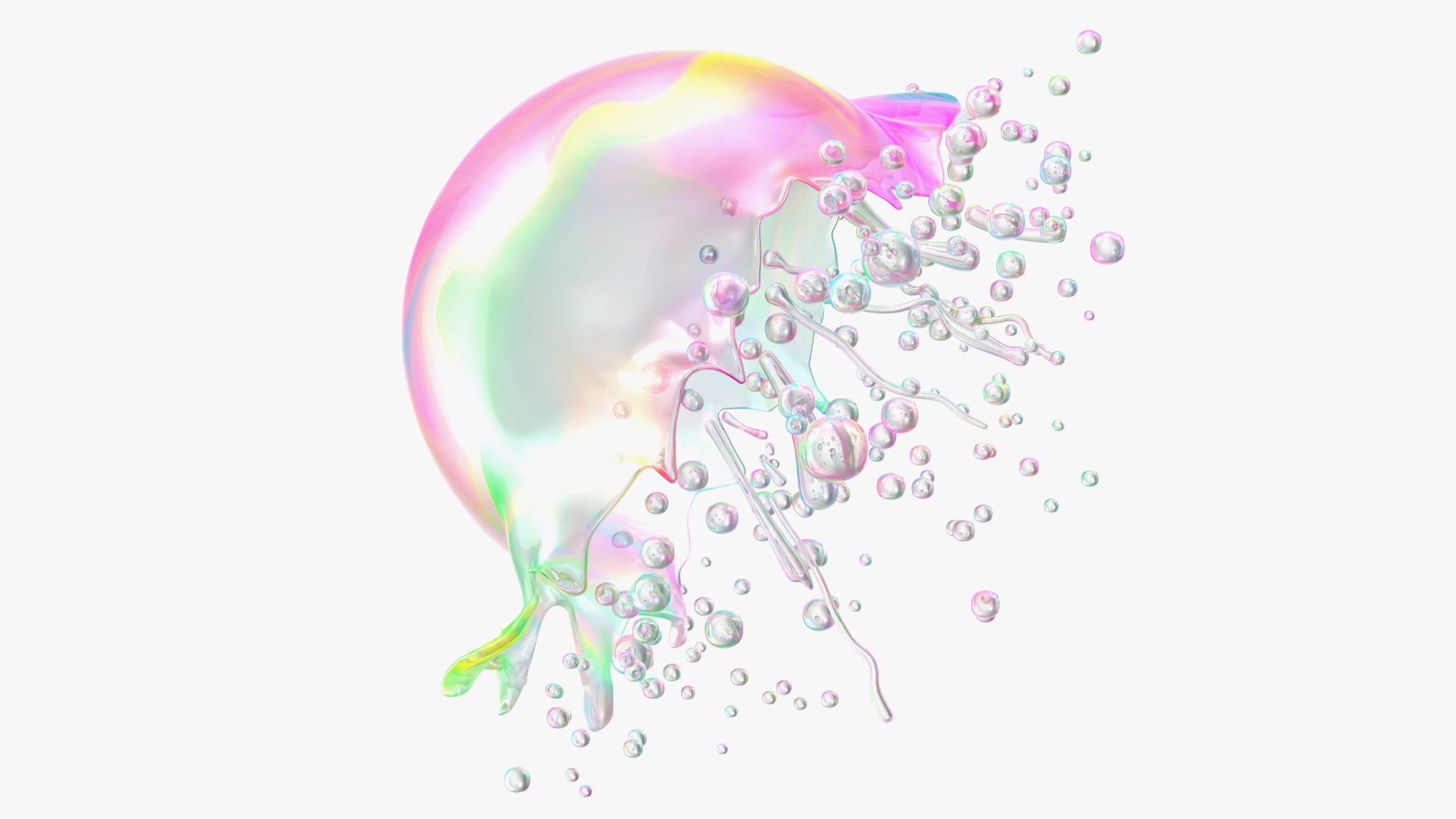 3D model Soap Bubble Burst Stage 6