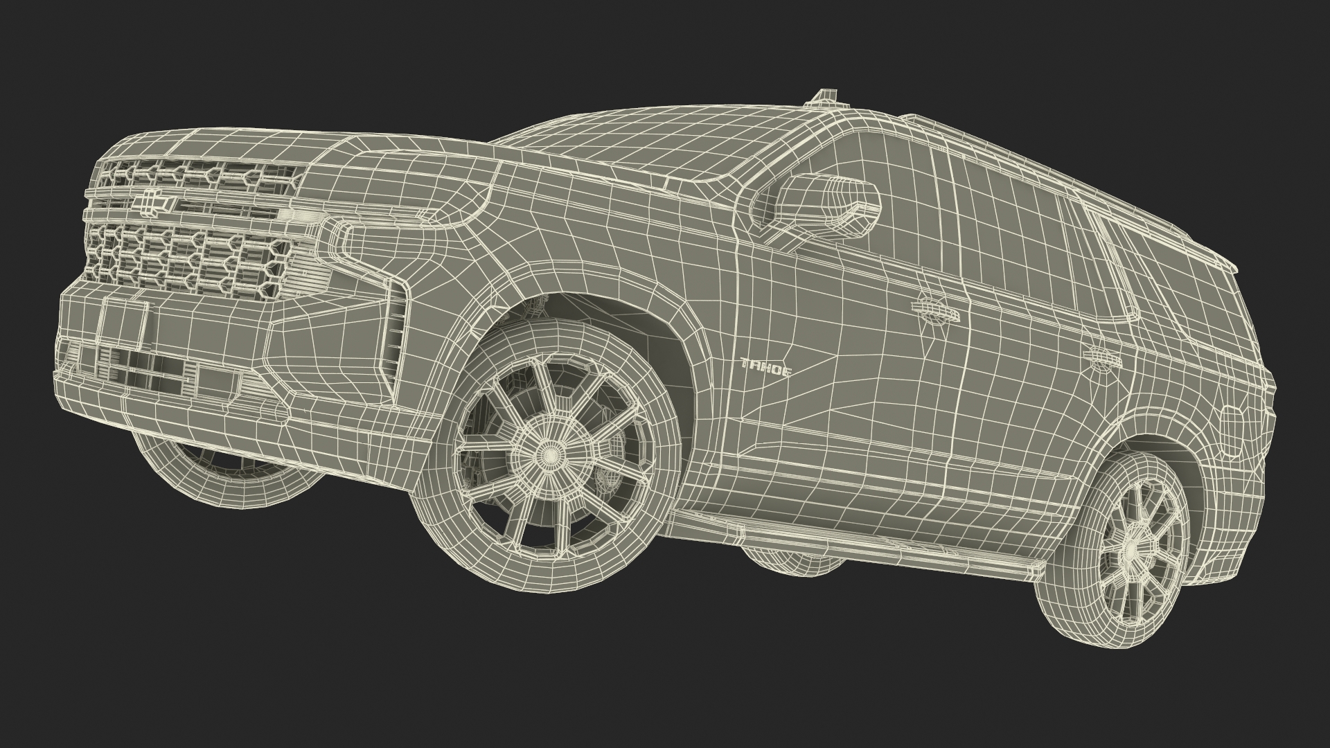 3D model Red SUV Chevrolet Tahoe 2024 Rigged