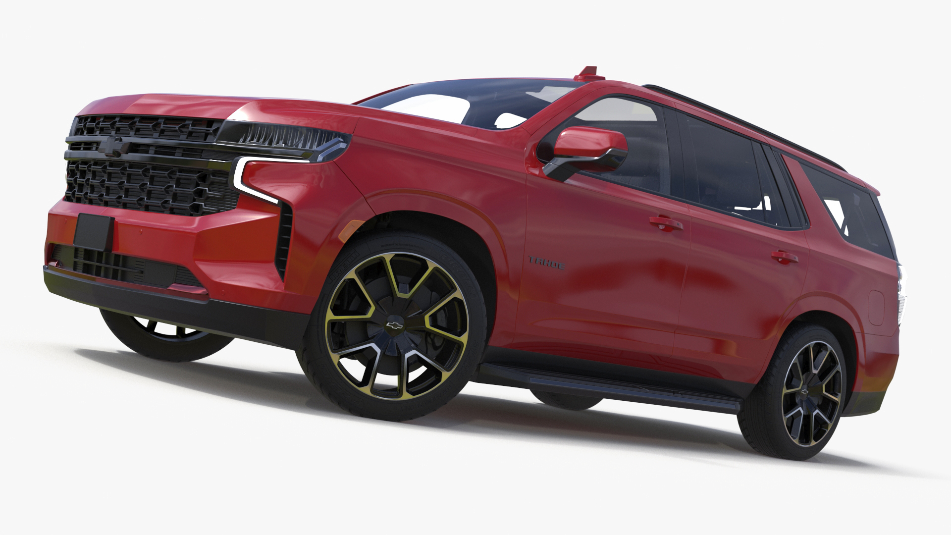 3D model Red SUV Chevrolet Tahoe 2024 Rigged