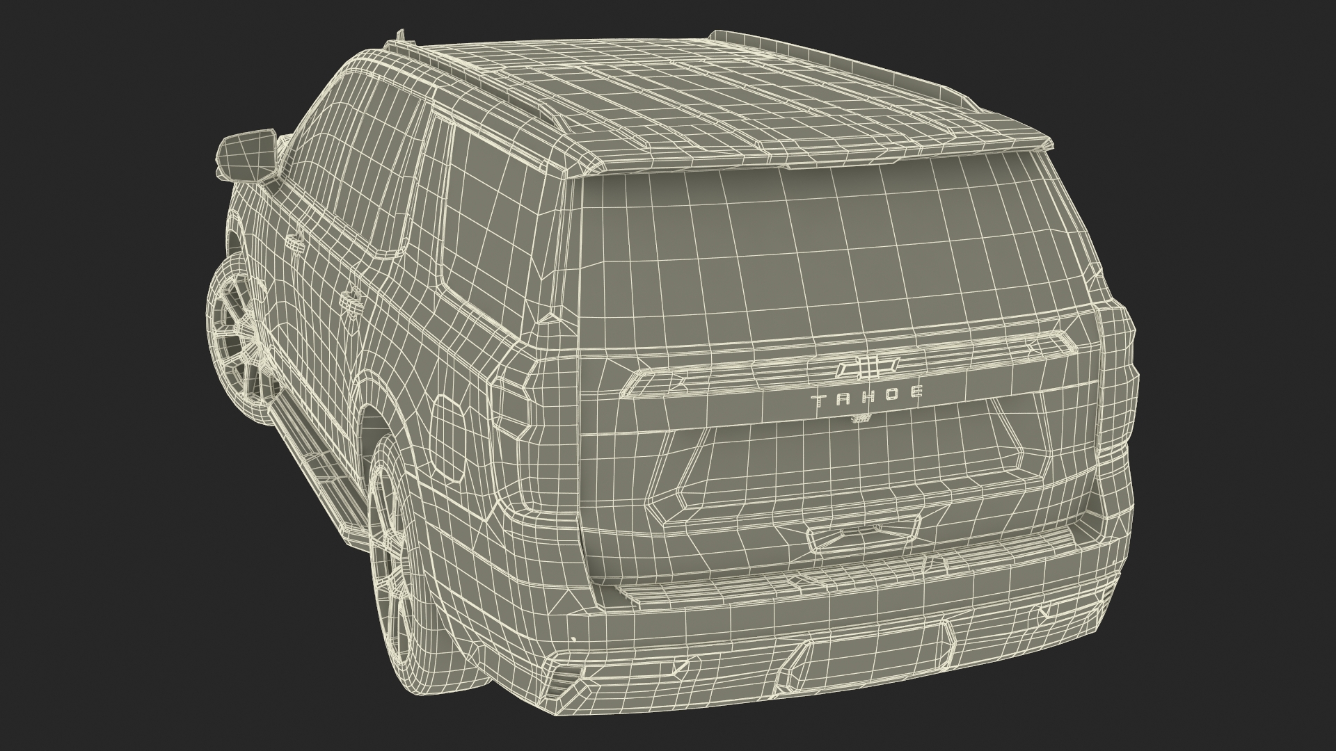 3D model Red SUV Chevrolet Tahoe 2024 Rigged