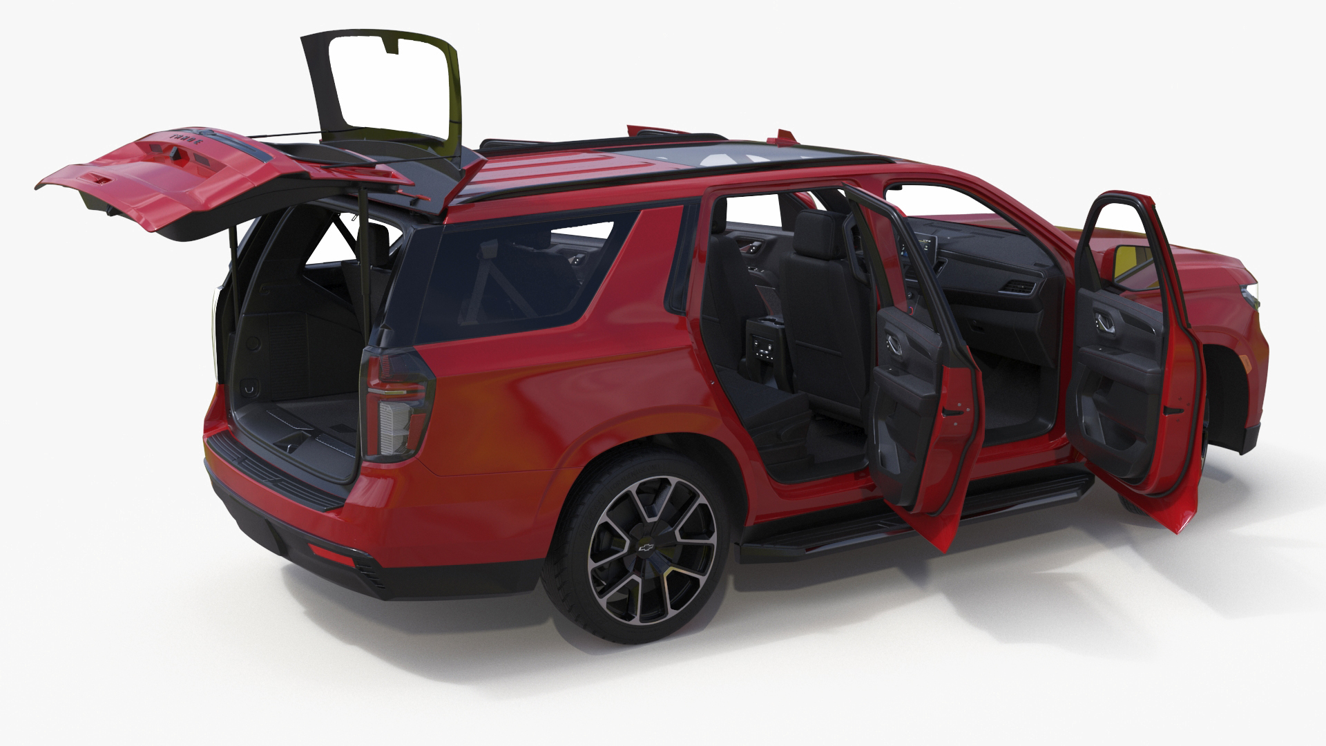 3D model Red SUV Chevrolet Tahoe 2024 Rigged