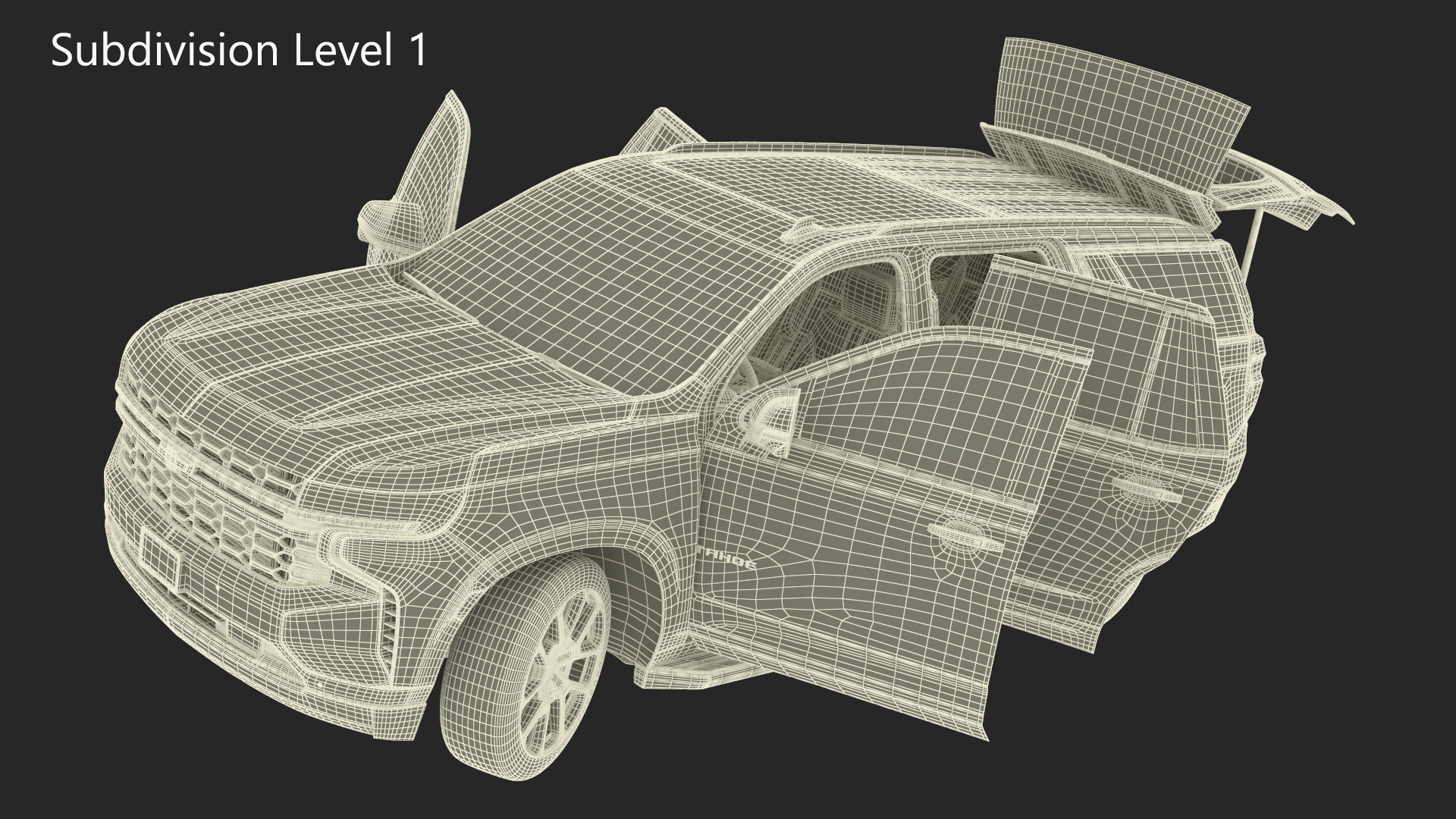 3D model Red SUV Chevrolet Tahoe 2024 Rigged