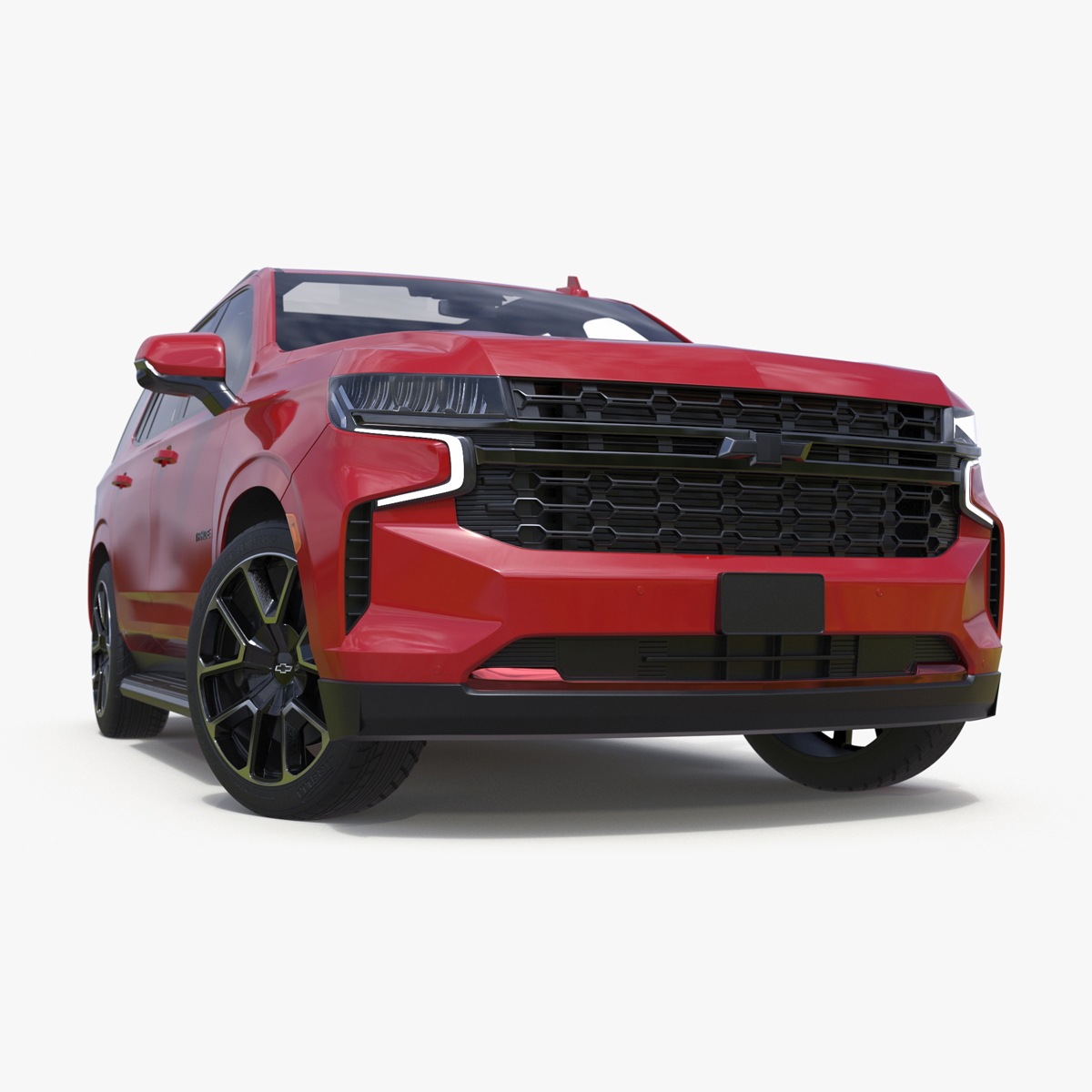 3D model Red SUV Chevrolet Tahoe 2024 Rigged