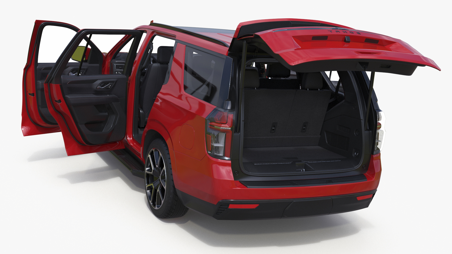 3D model Red SUV Chevrolet Tahoe 2024 Rigged