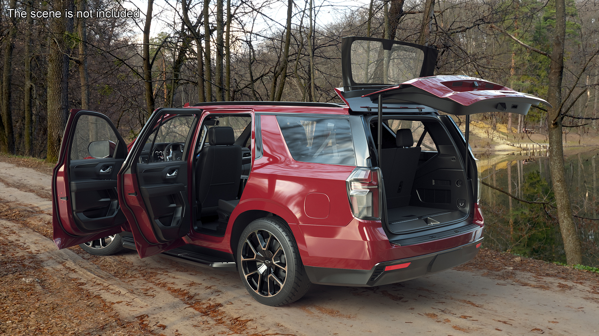 3D model Red SUV Chevrolet Tahoe 2024 Rigged