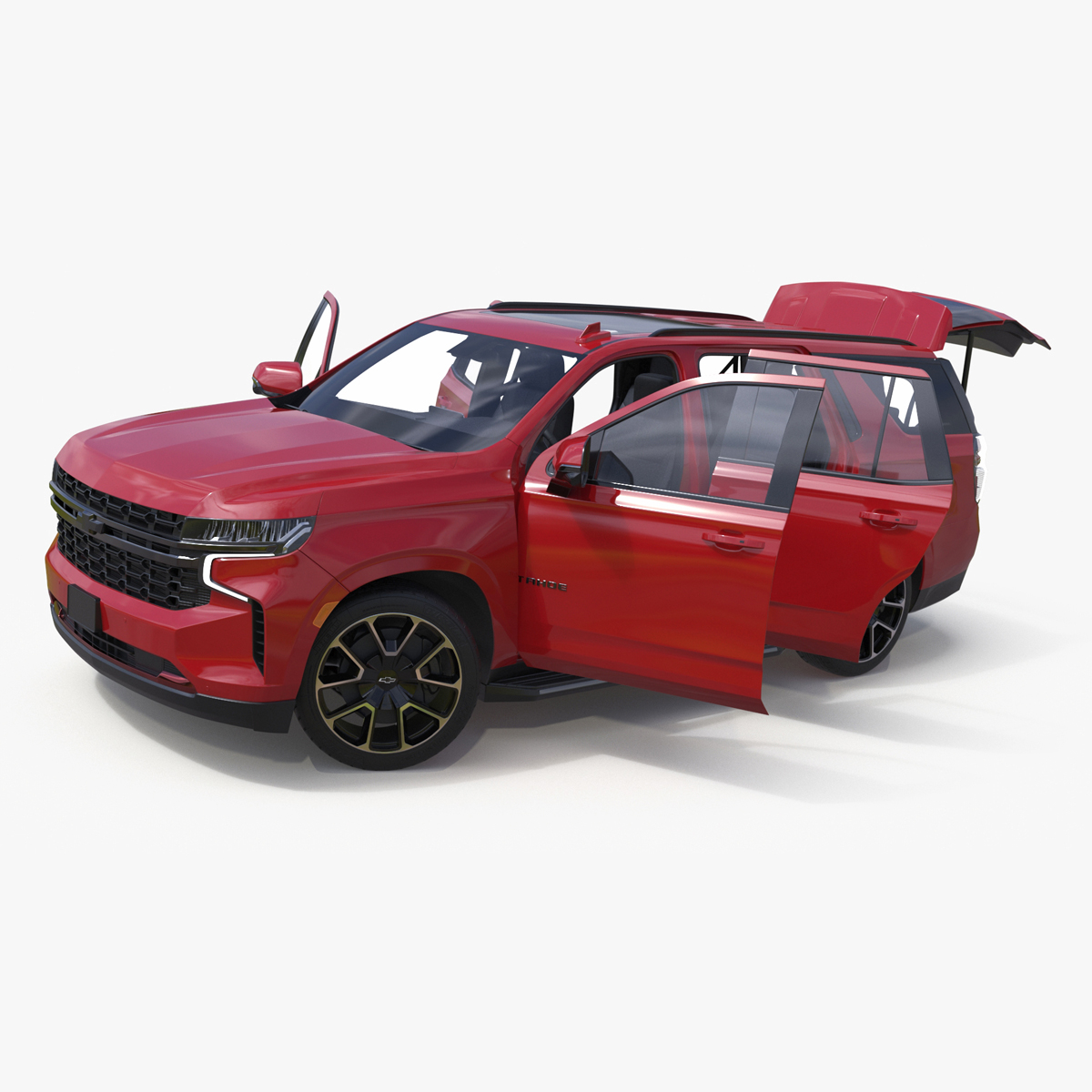 3D model Red SUV Chevrolet Tahoe 2024 Rigged