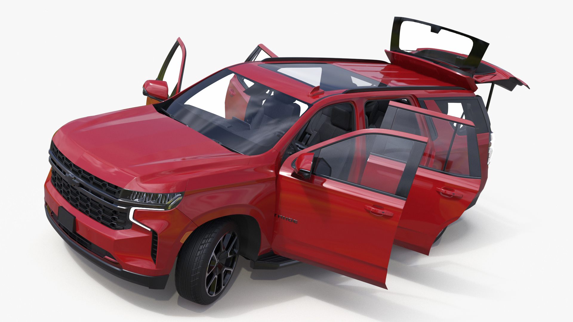 3D model Red SUV Chevrolet Tahoe 2024 Rigged
