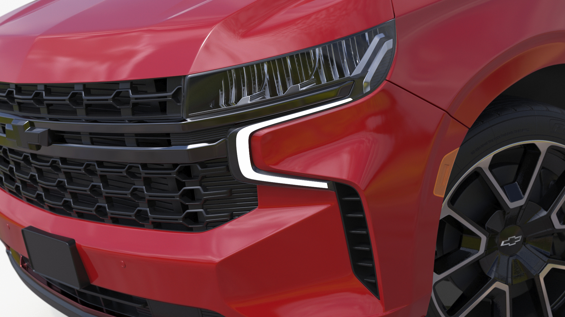 3D model Red SUV Chevrolet Tahoe 2024 Rigged