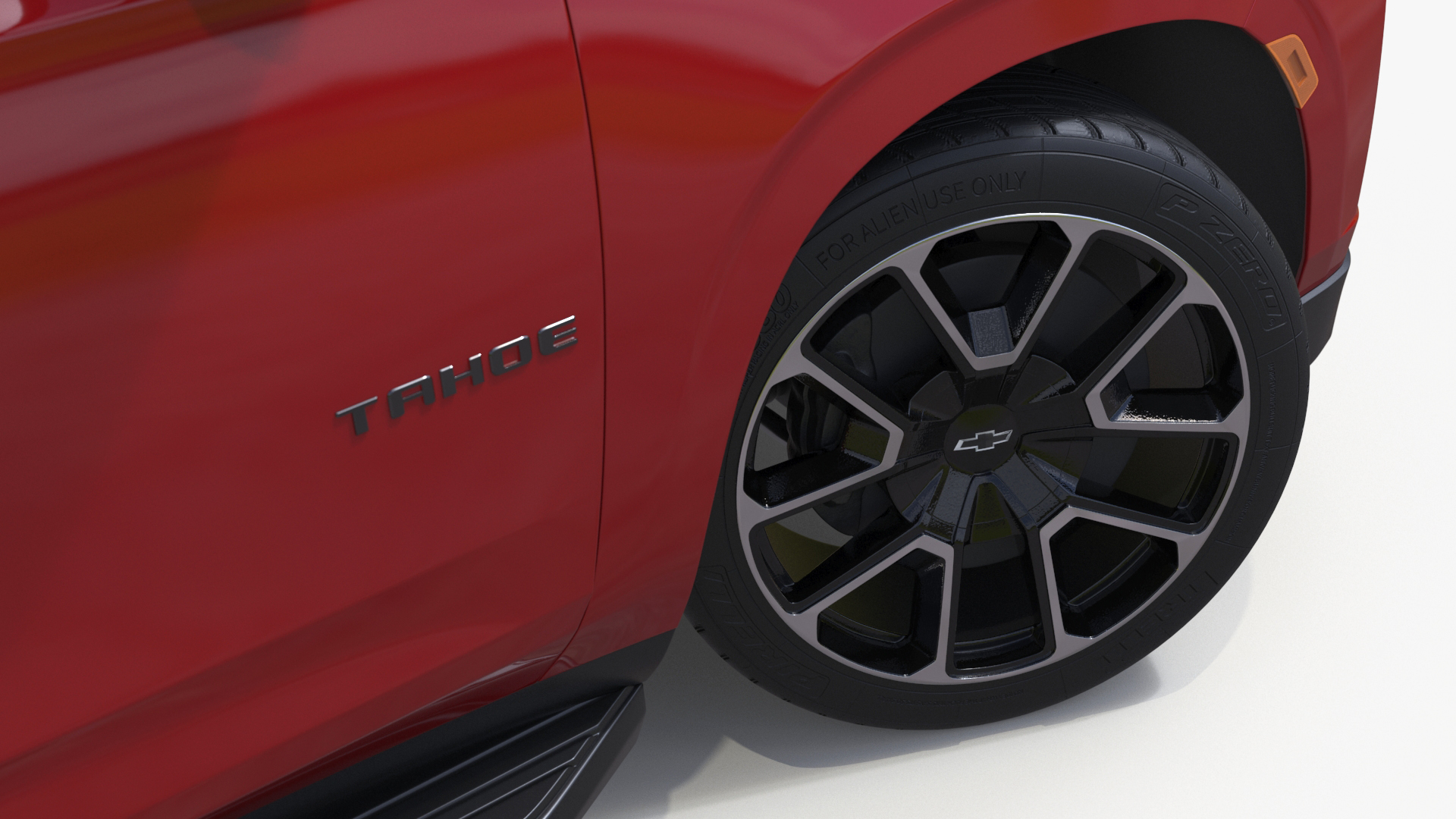 3D model Red SUV Chevrolet Tahoe 2024 Rigged