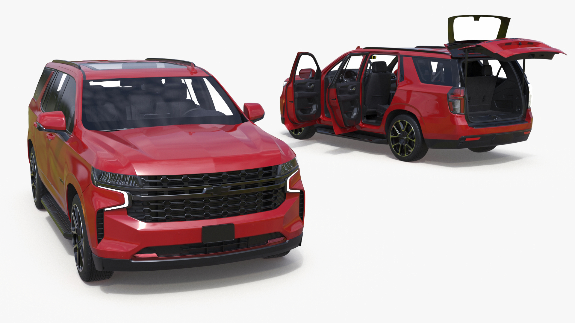 3D model Red SUV Chevrolet Tahoe 2024 Rigged