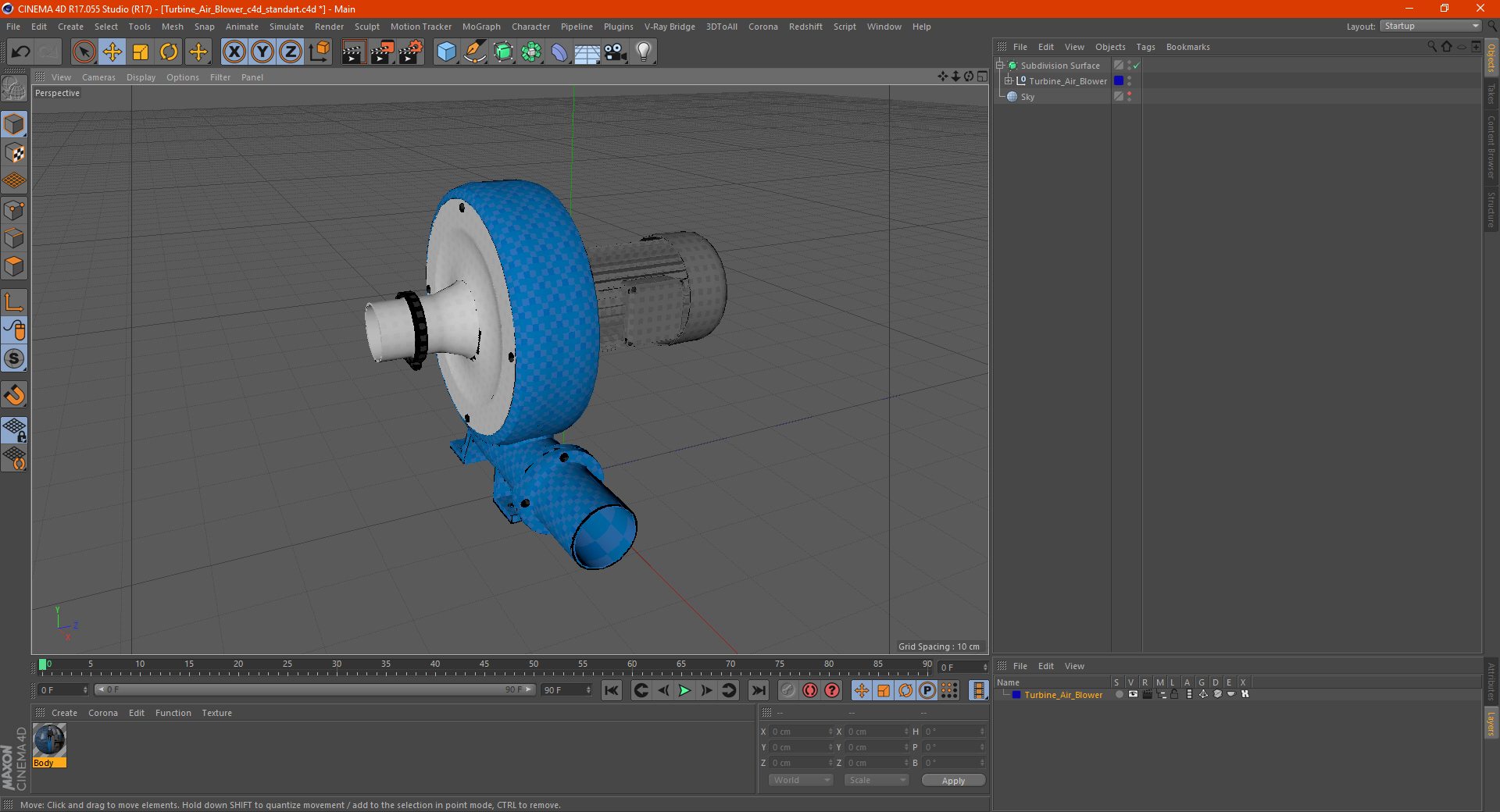 3D Turbine Air Blower model