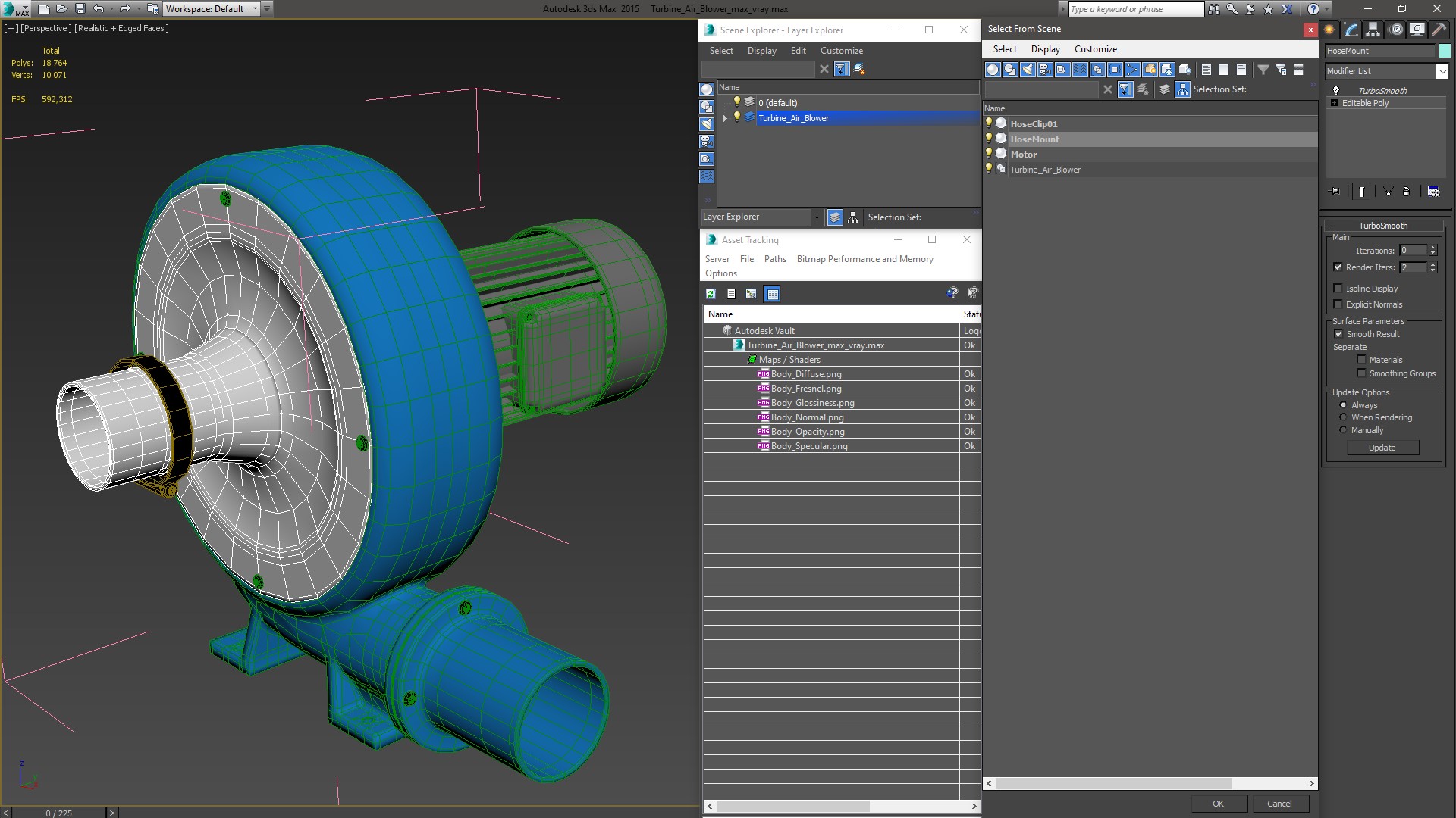 3D Turbine Air Blower model