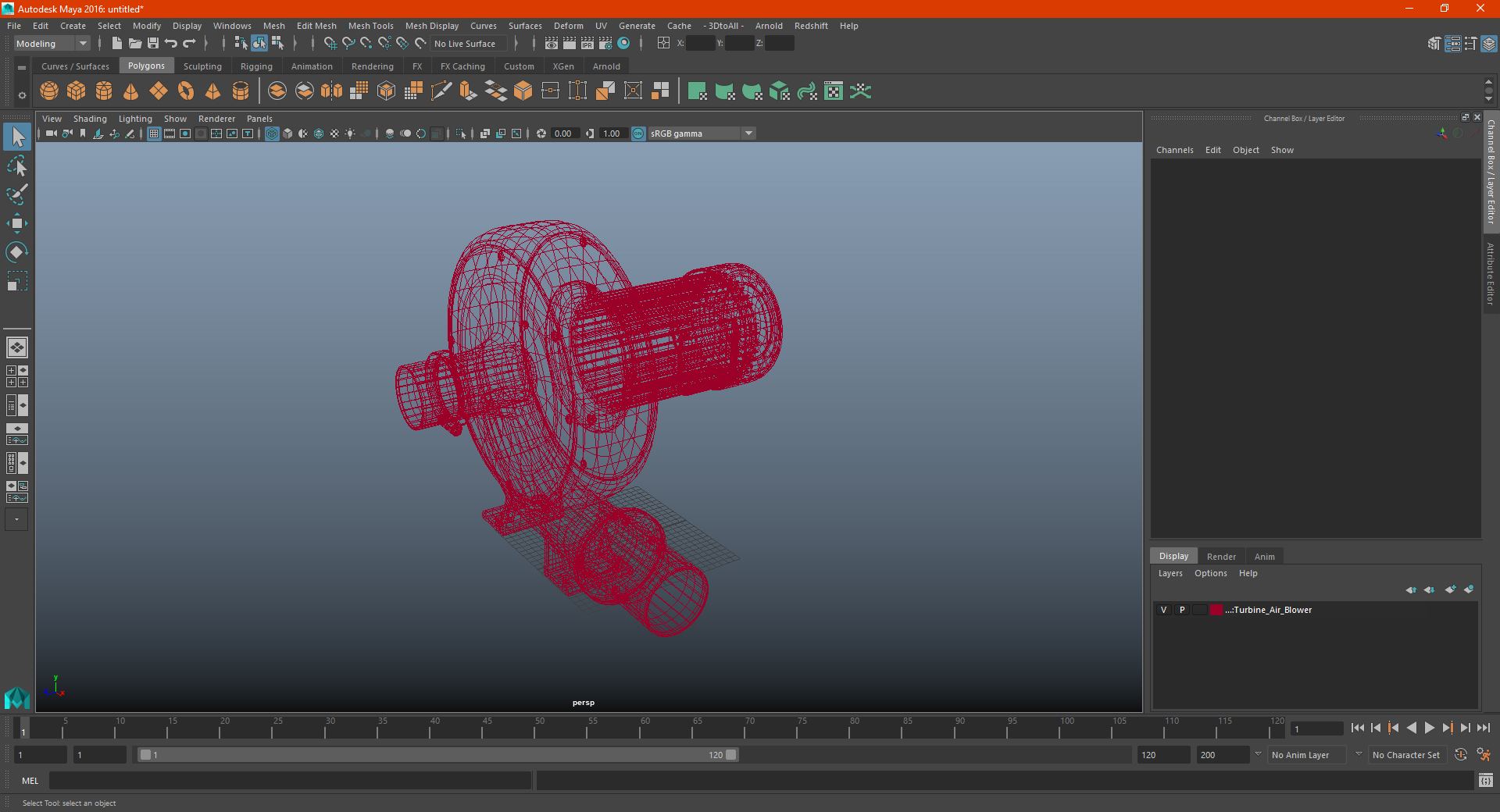 3D Turbine Air Blower model