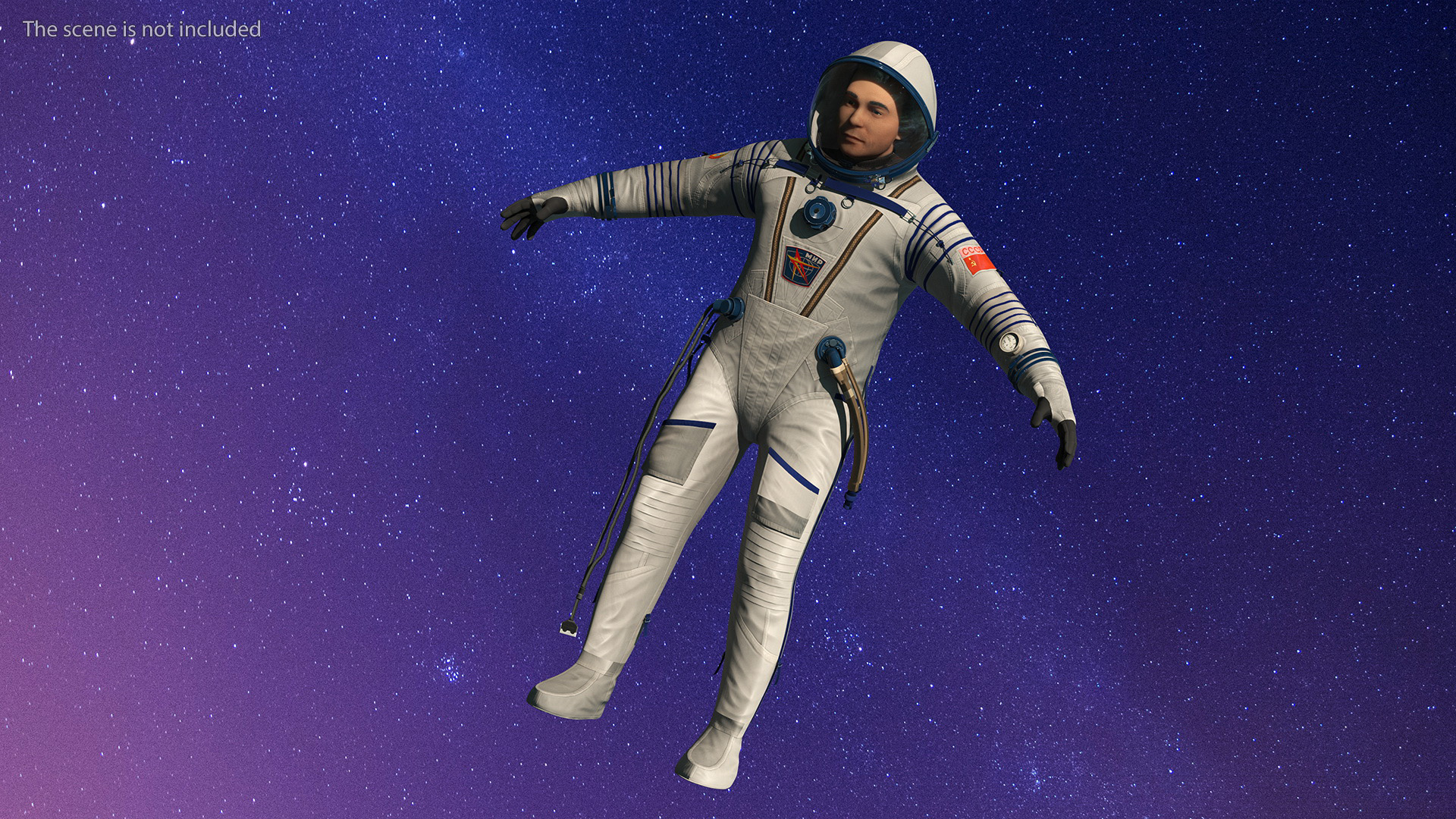3D Astronaut Wears a Russian Sokol Suit KV2 Rigged for Maya