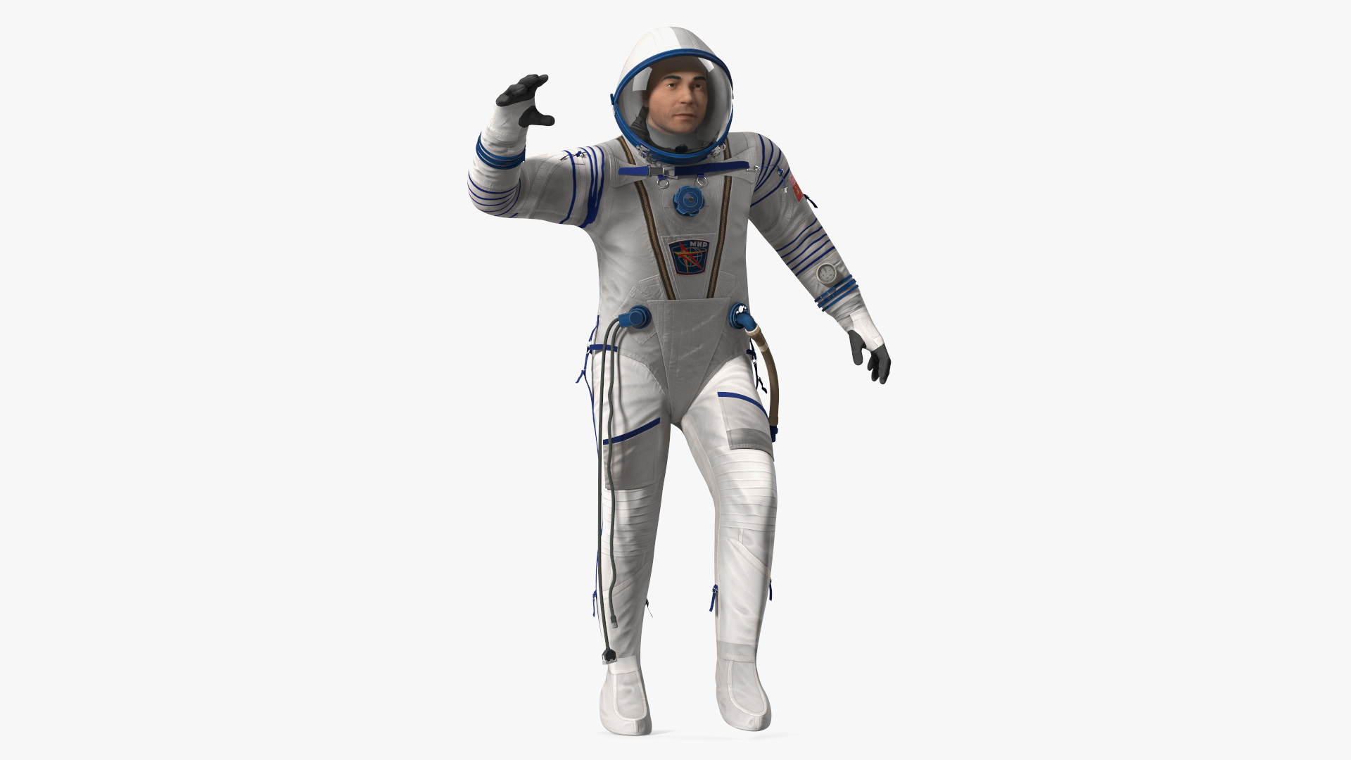 3D Astronaut Wears a Russian Sokol Suit KV2 Rigged for Maya