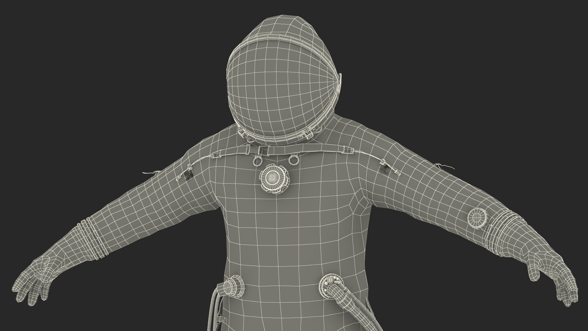 3D Astronaut Wears a Russian Sokol Suit KV2 Rigged for Maya