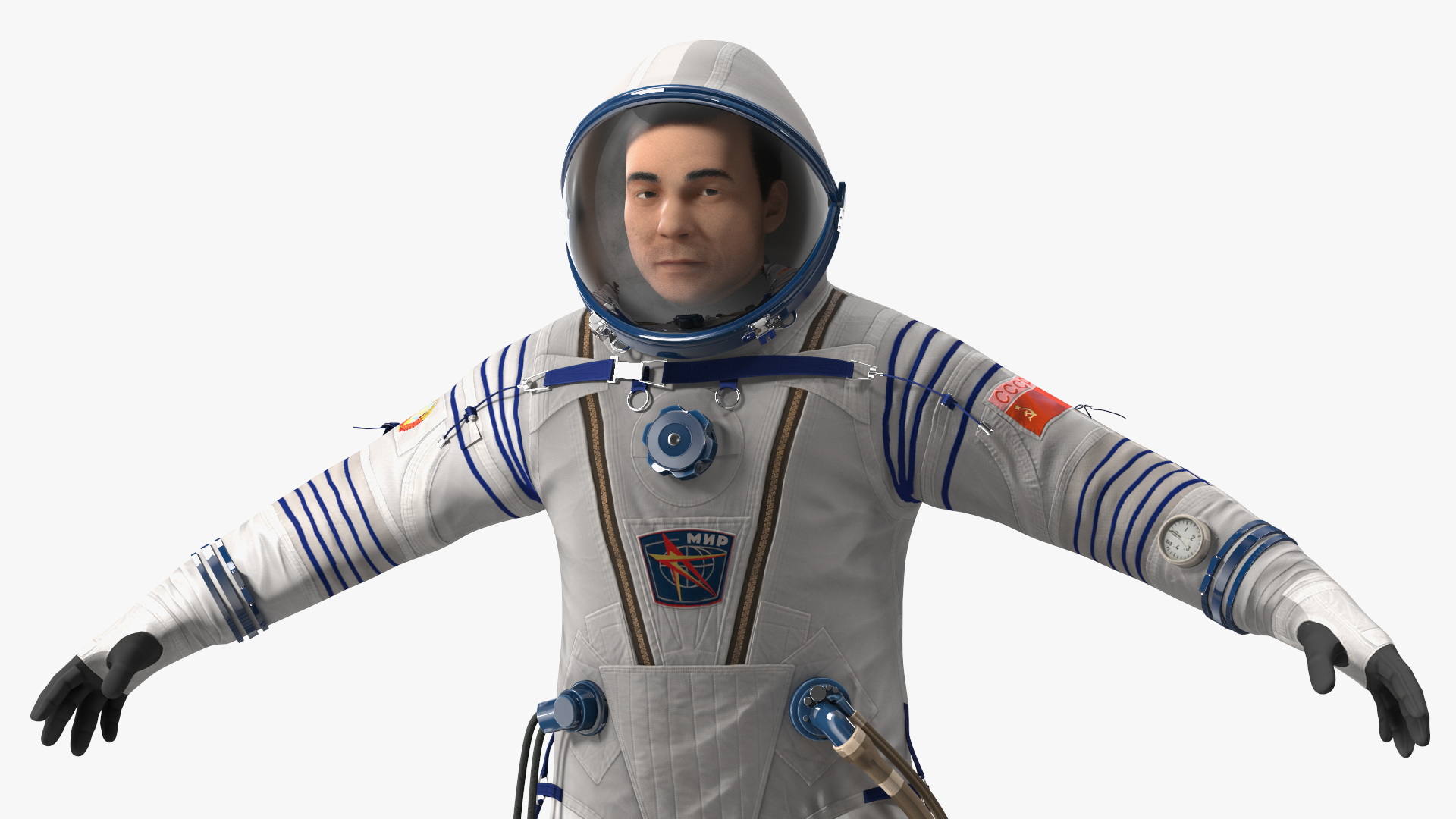 3D Astronaut Wears a Russian Sokol Suit KV2 Rigged for Maya